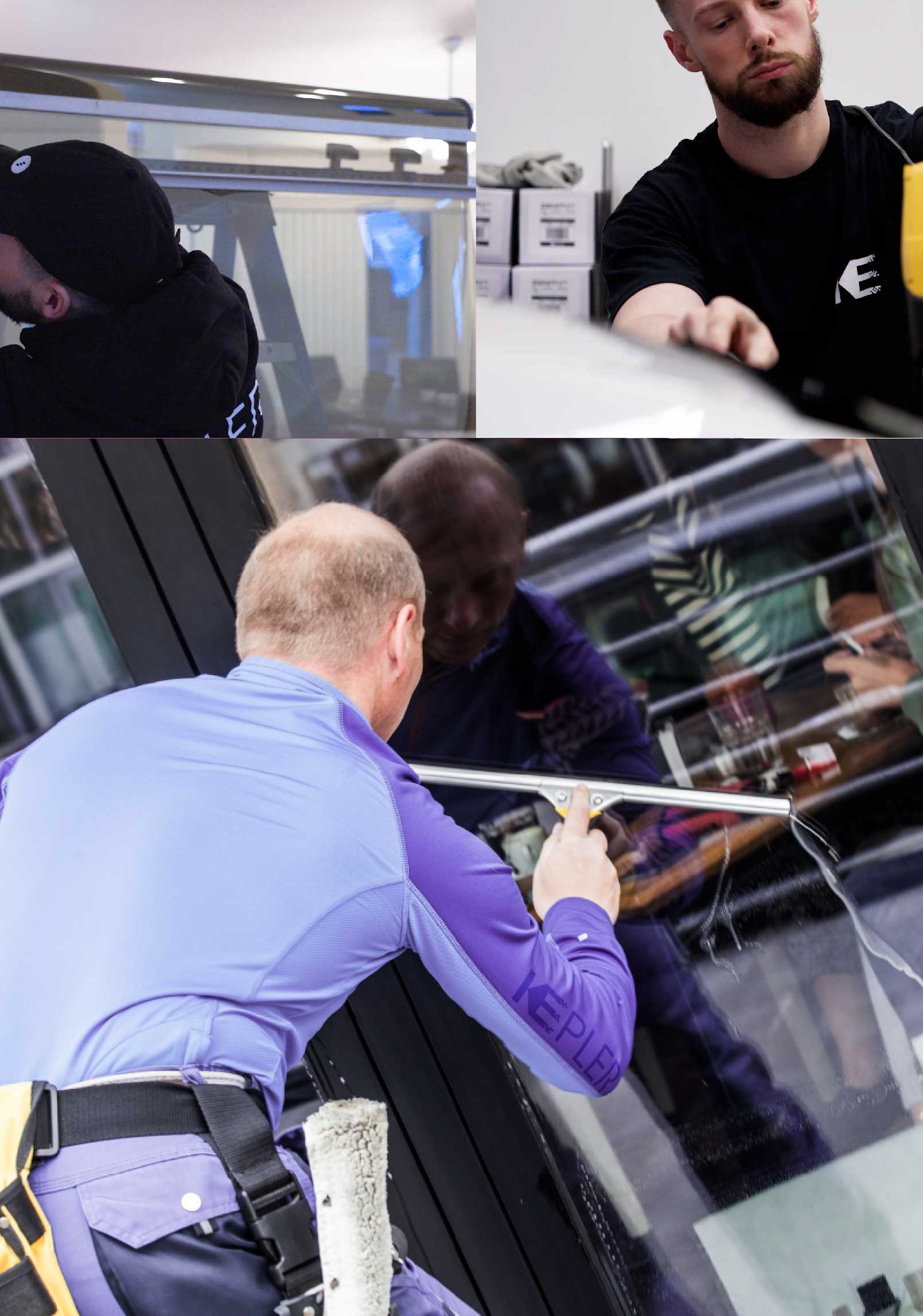 Kepler Skilled Applying Anti-Graffiti Window Film to a Florissant Shop Front