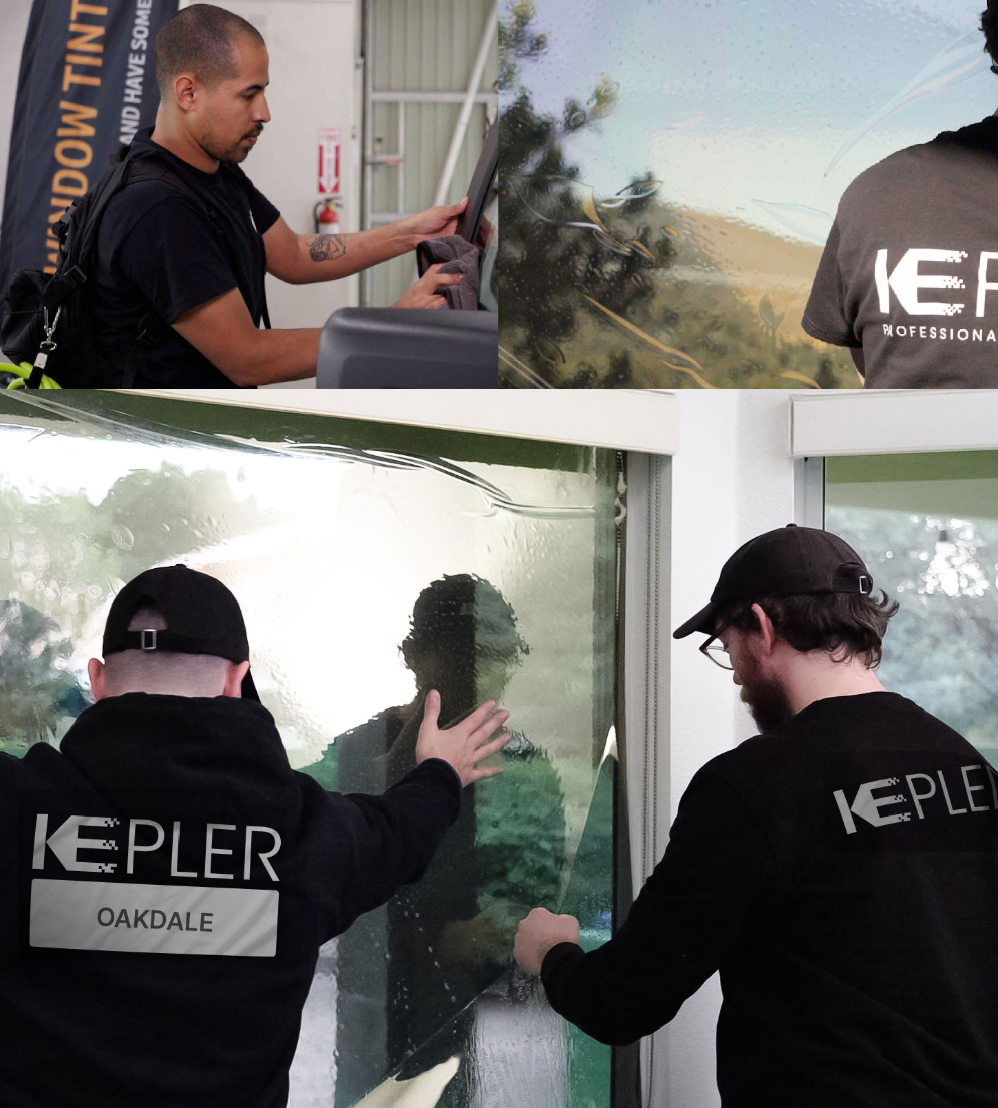 Expert Technician Installing High-tech Window Tint to Home in Oakdale