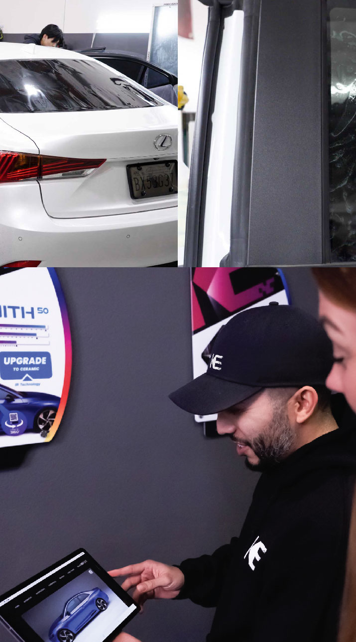 Kepler Dealer Showing Car Window Film Options to Customer in Suitland, Maryland