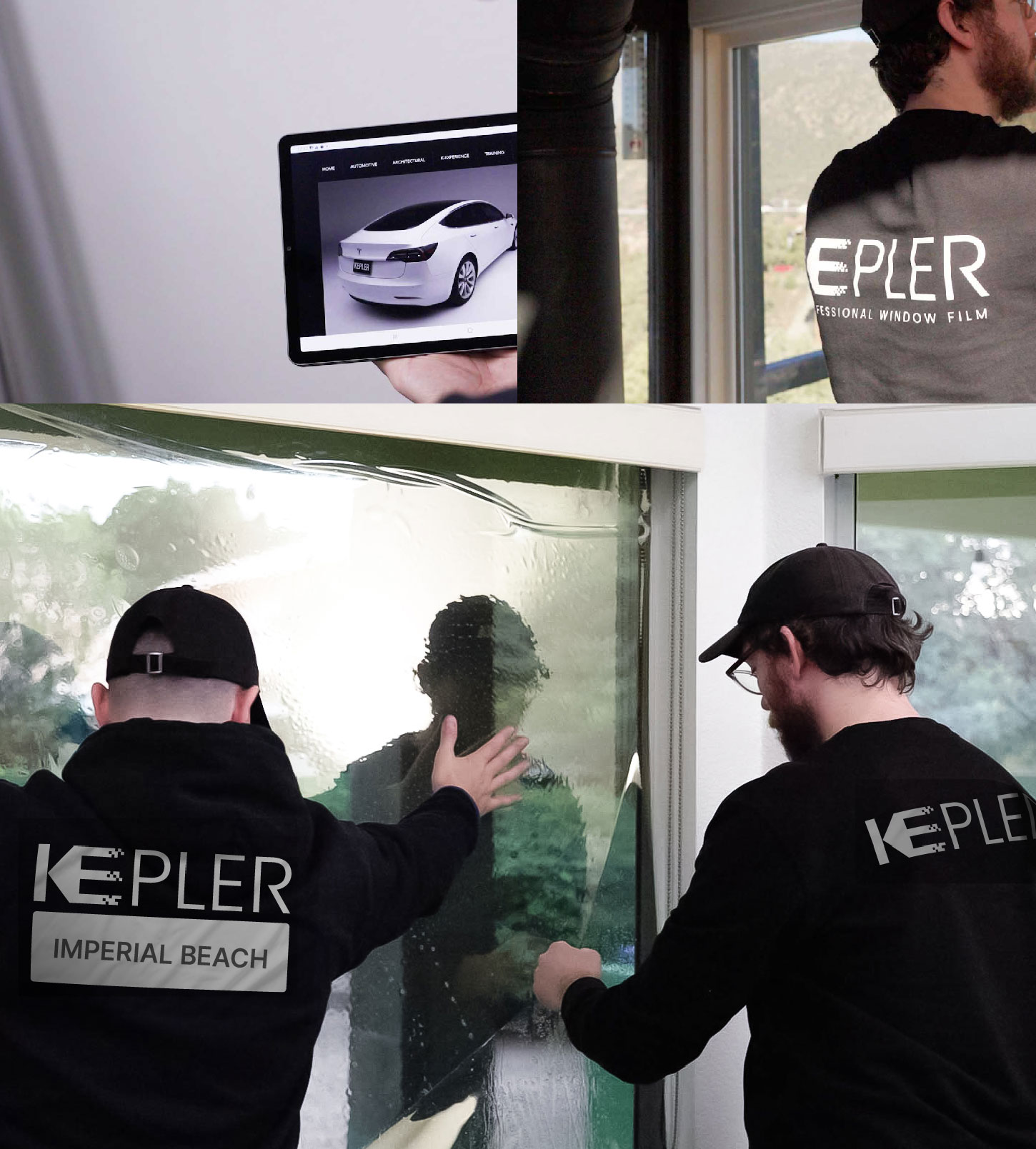 Expert Technician Installing High-tech Window Tint to Home in Imperial Beach