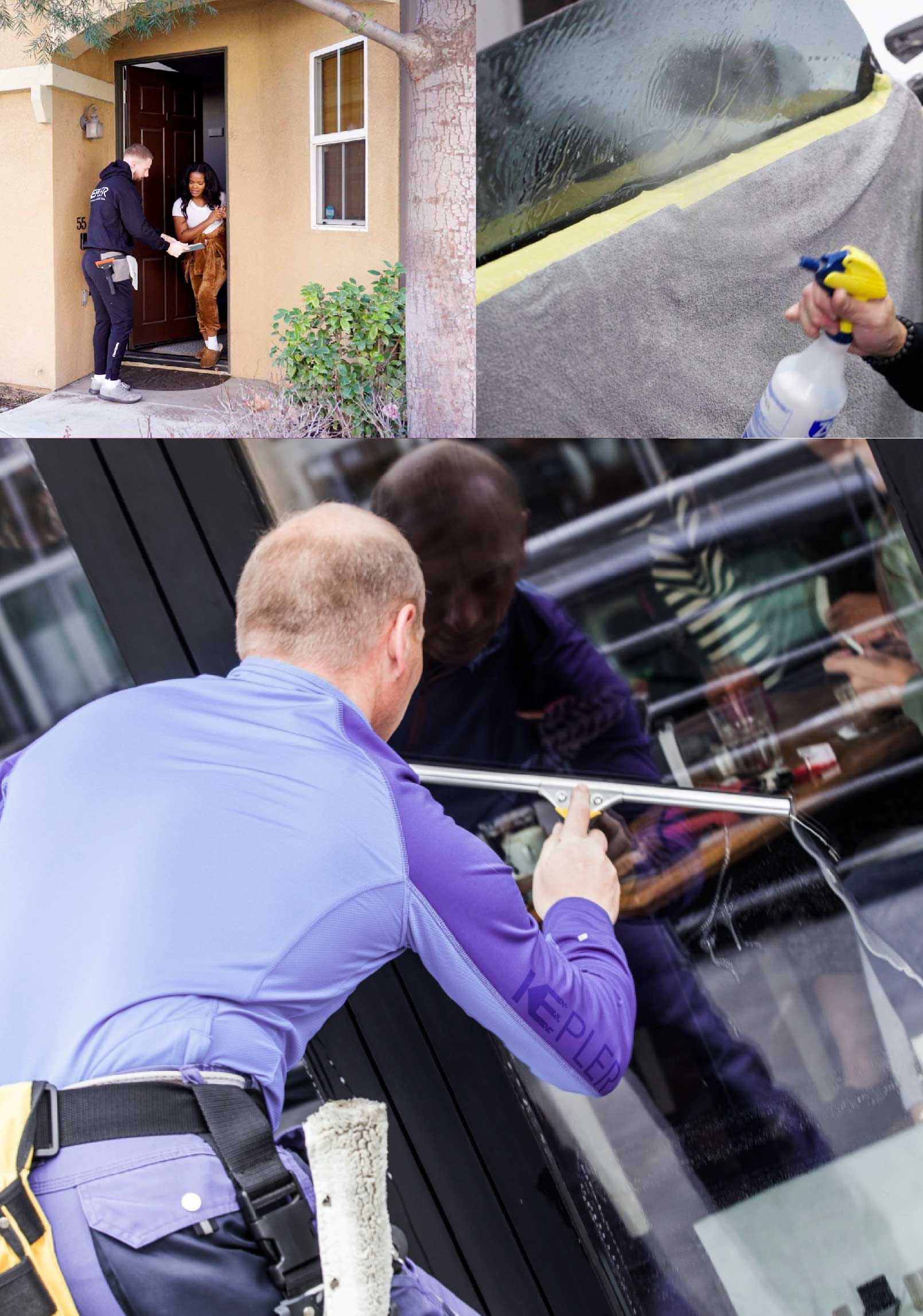 Kepler Skilled Applying Anti-Graffiti Window Film to a Charlotte Shop Front
