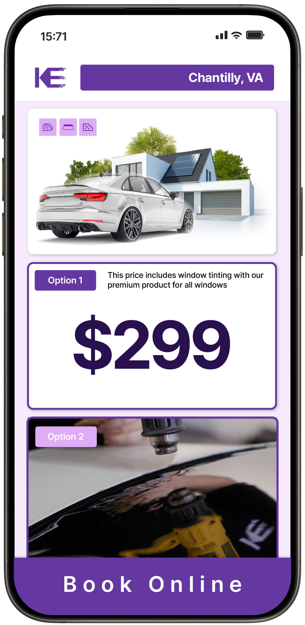 View Competitive Tesla Window Tinting Rates in Herndon, Virginia