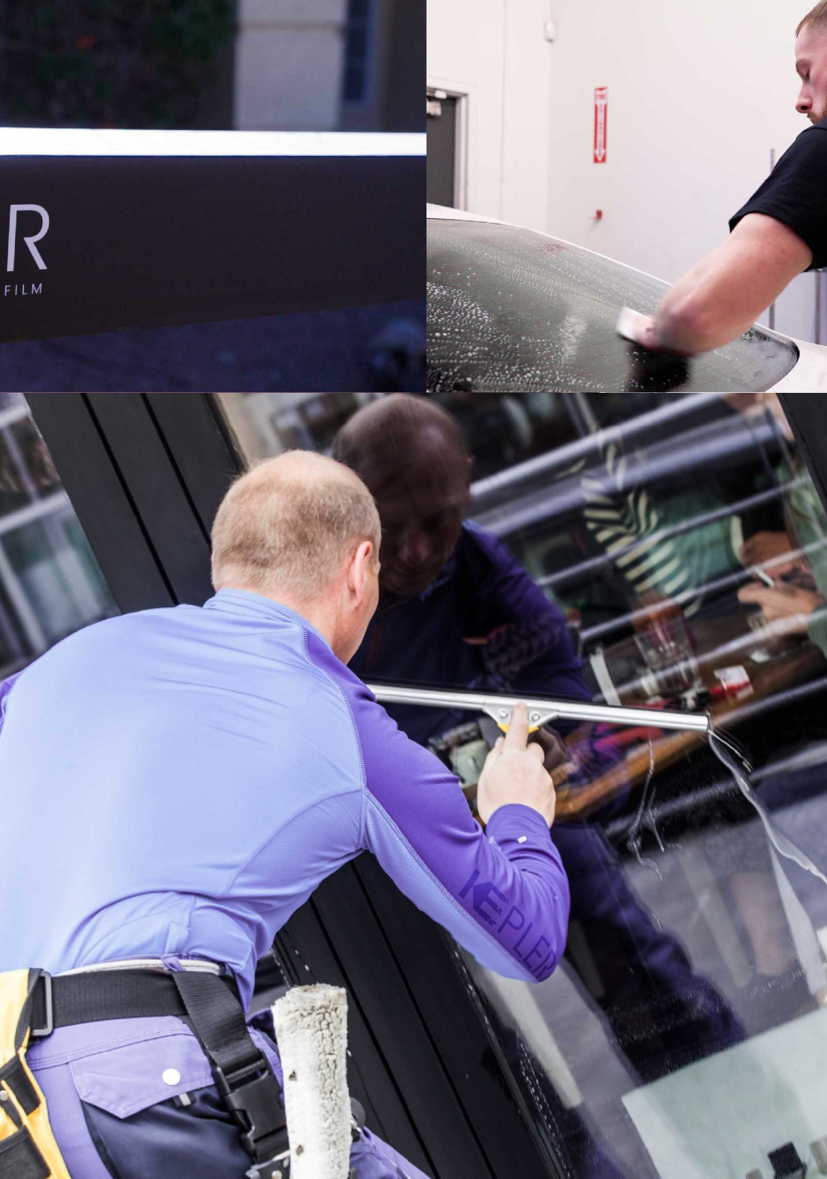 Kepler Skilled Applying Anti-Graffiti Window Film to a Oxford Shop Front