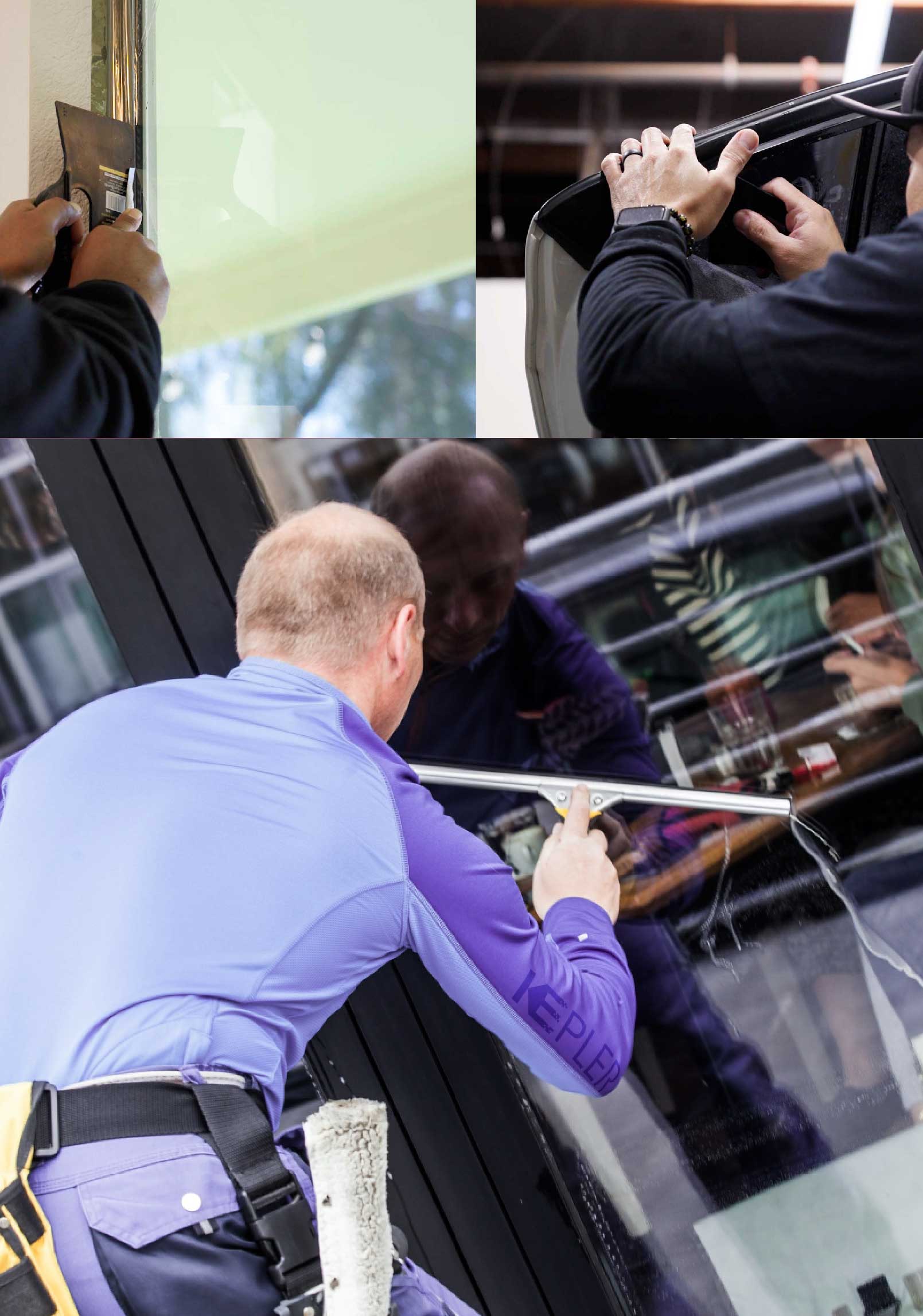 Kepler Expert Applying Anti-Graffiti Window Film to a Agawam Shop Front