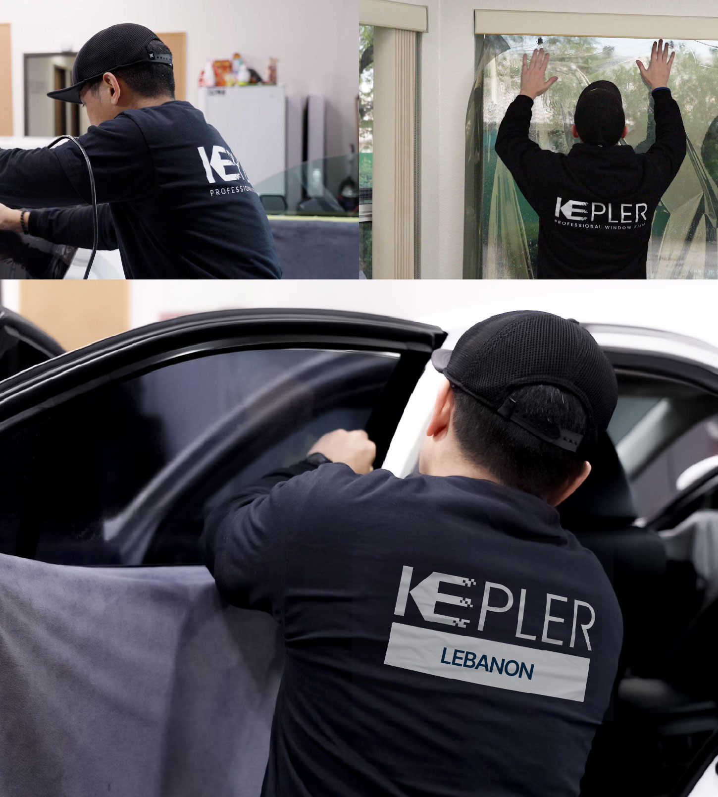 Automotive Window Tinting Expert Applying Film in Lebanon, Indiana