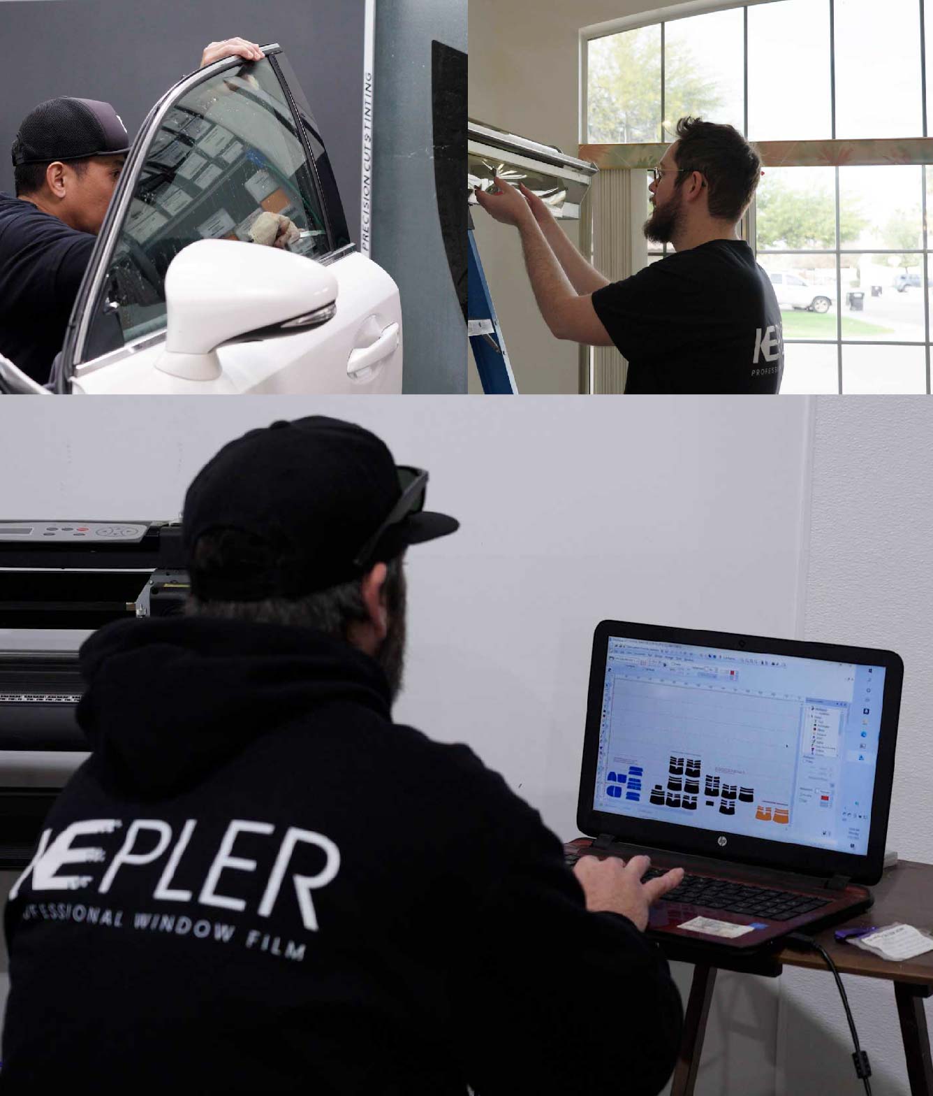 Ceramic Window Tinting Expert Cutting Film in Potomac, Maryland