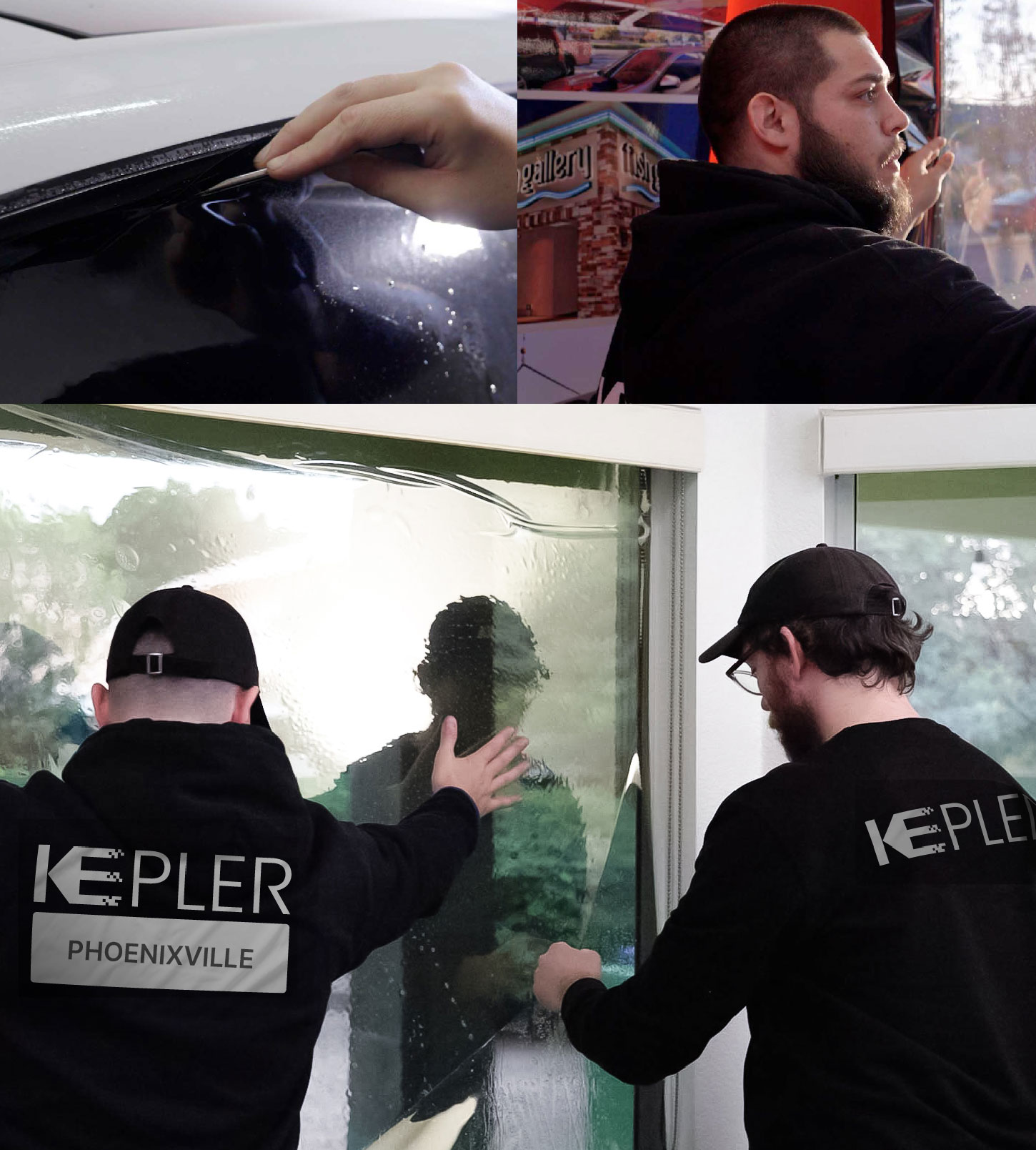 Expert Technician Installing Ceramic Window Tint to Home in Phoenixville