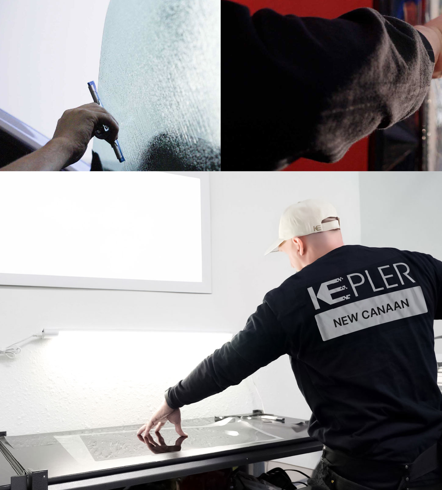 Window Tinting Specialist Cutting Film in New Canaan, Connecticut
