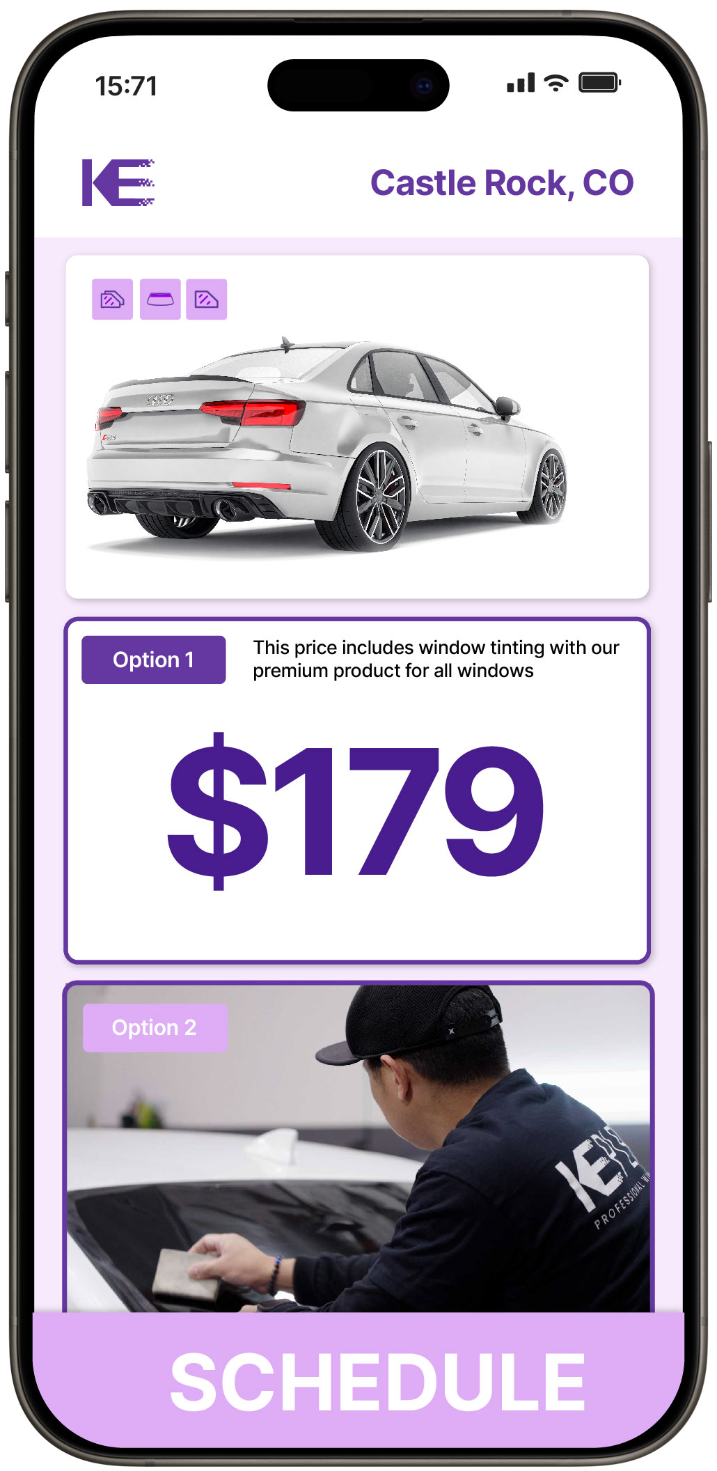 View Competitive Car Window Tinting Rates in Castle Rock, Colorado