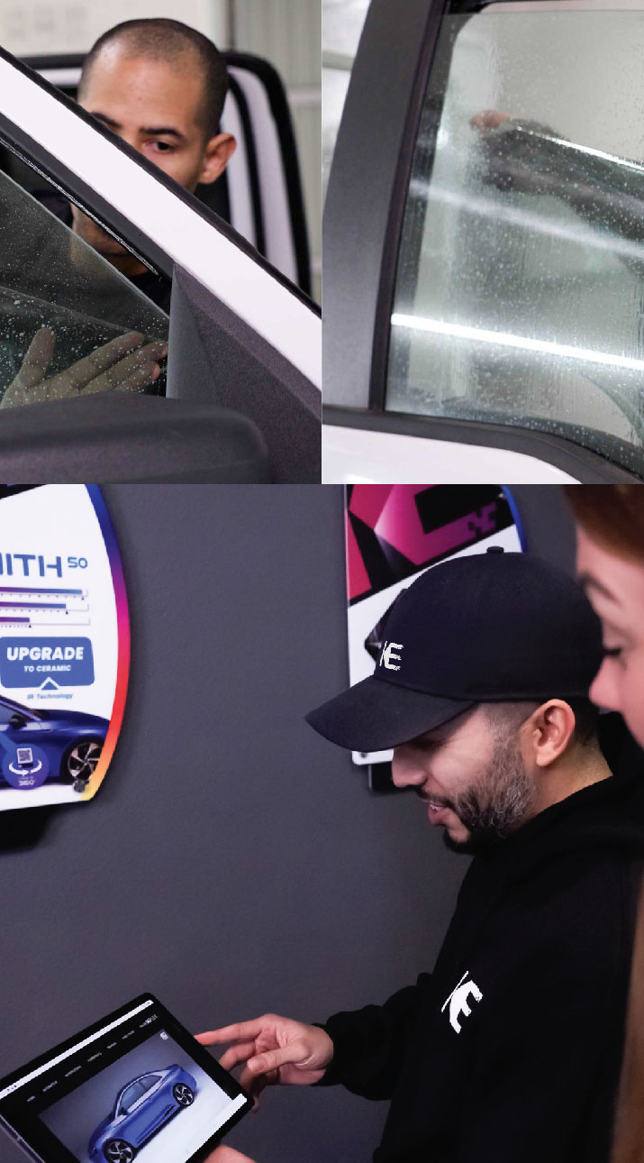 Kepler Dealer Showing Car Window Film Options to Customer in Mount Vernon, Ohio