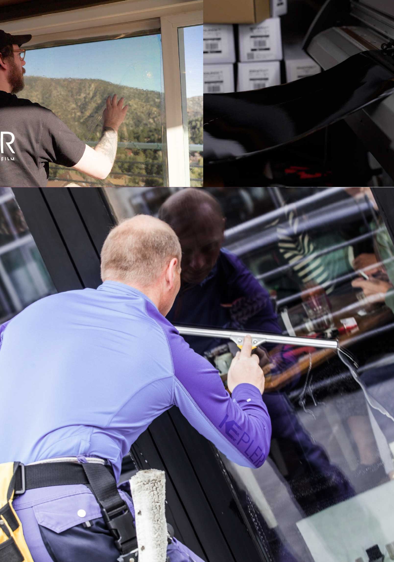 Kepler Professional Applying Anti-Graffiti Window Film to a East Irvine Shop Front