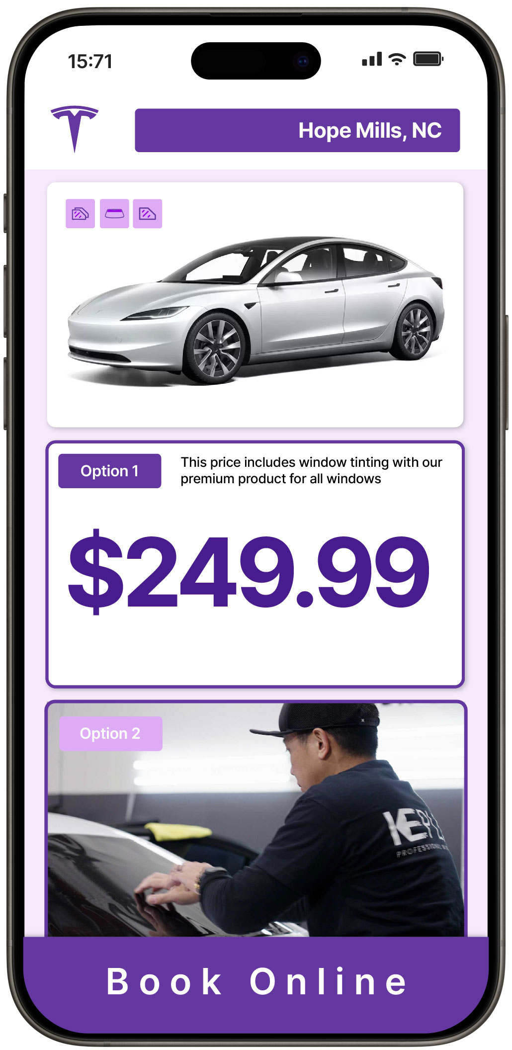 View Reasonable Tesla Window Tinting Costs in Hope Mills, North Carolina