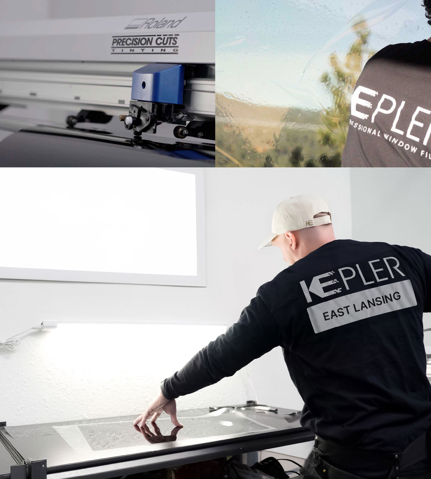 Window Tinting Specialist Cutting Film in East Lansing, Michigan