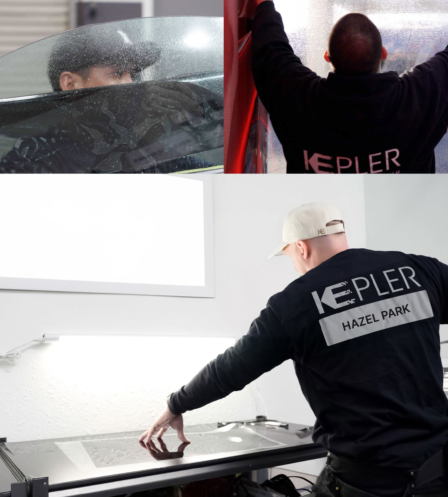Window Tinting Specialist Cutting Film in Hazel Park, Michigan