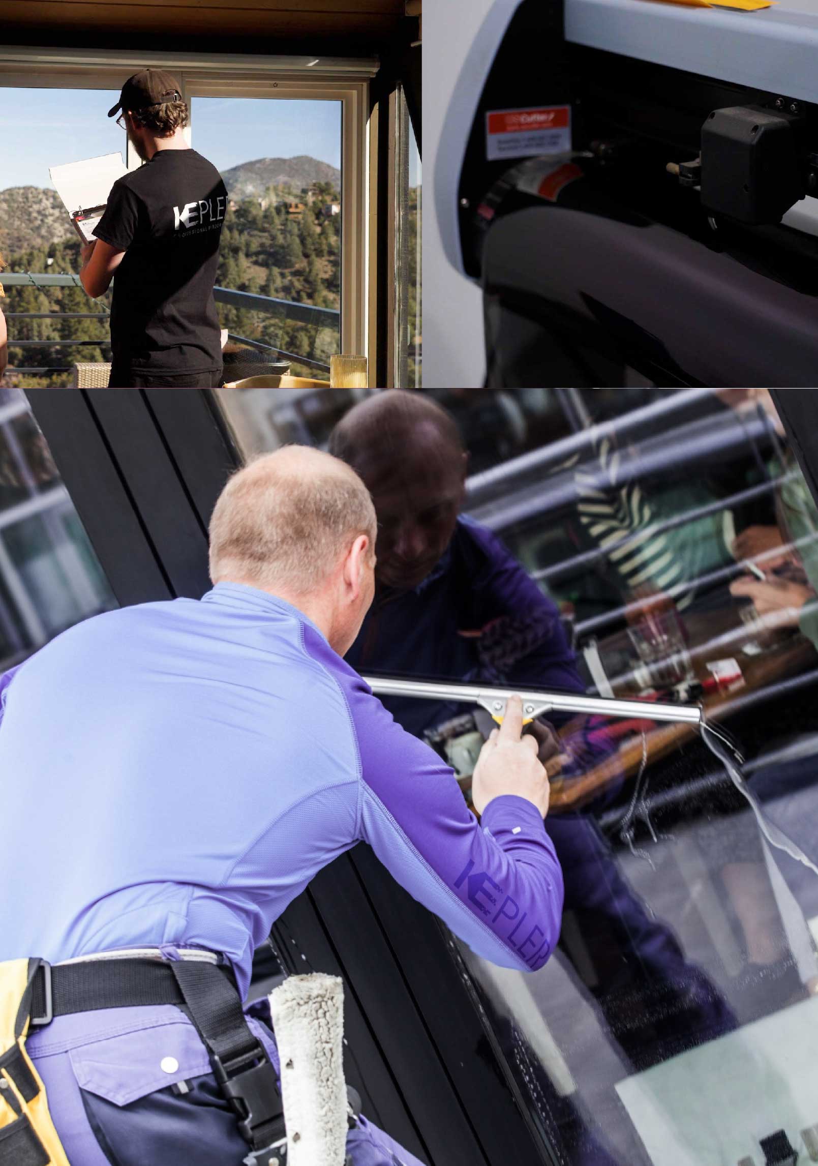 Kepler Expert Applying Anti-Graffiti Window Film to a Greenville Shop Front