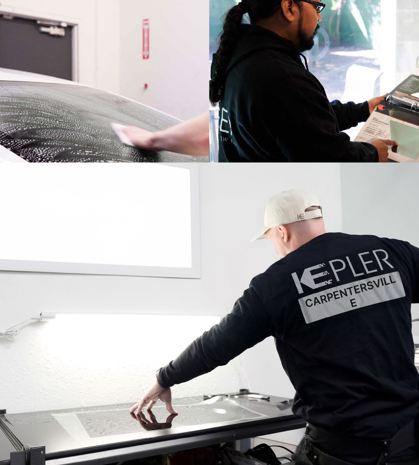 Window Tinting Specialist Cutting Film in Carpentersville, Illinois