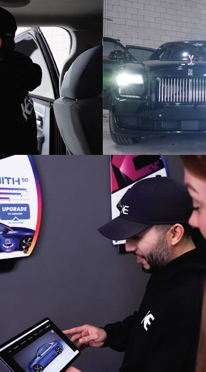 Kepler Dealer Showing Car Window Film Options to Customer in Walla Walla, Washington