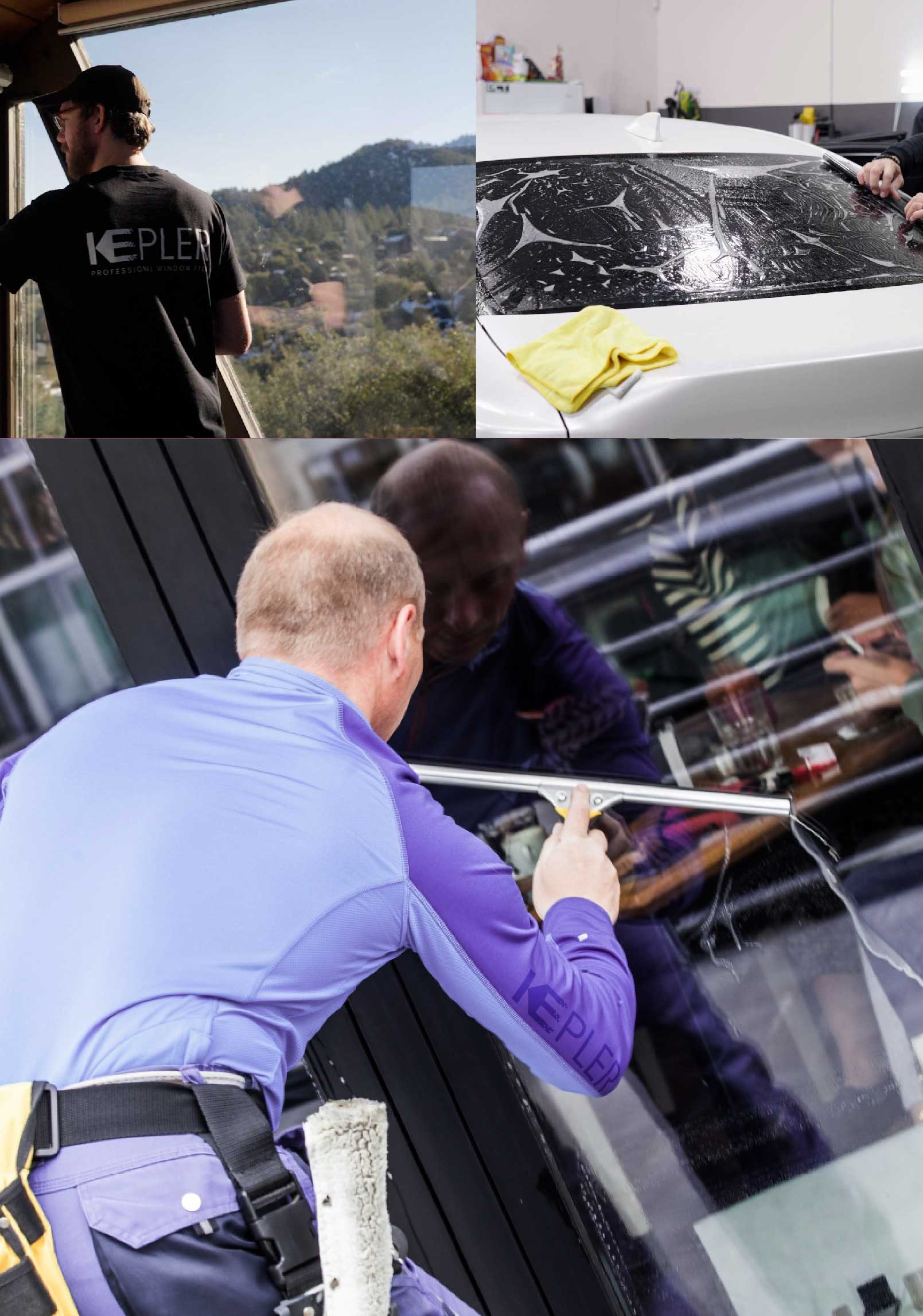 Kepler Skilled Applying Anti-Graffiti Window Film to a Glassboro Shop Front