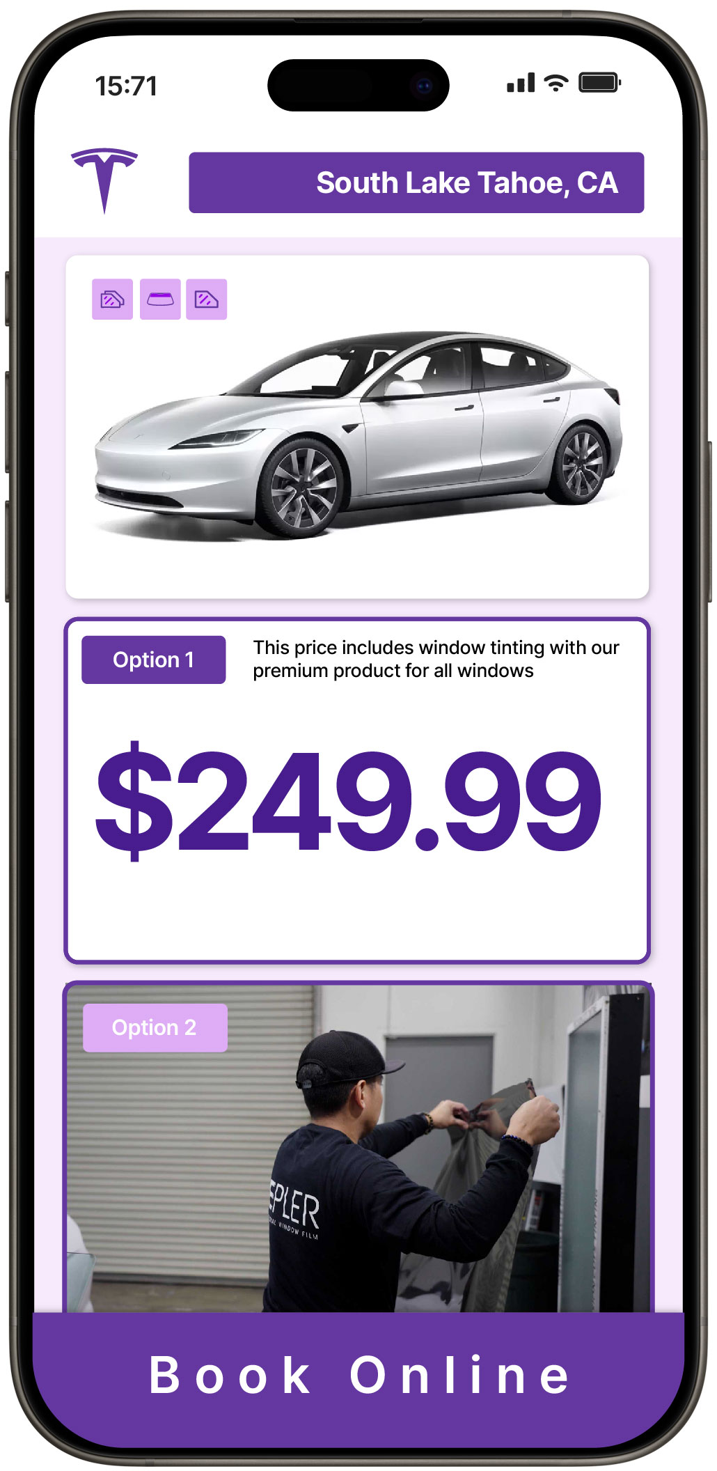 View Reasonable Tesla Window Tinting Costs in South Lake Tahoe, California