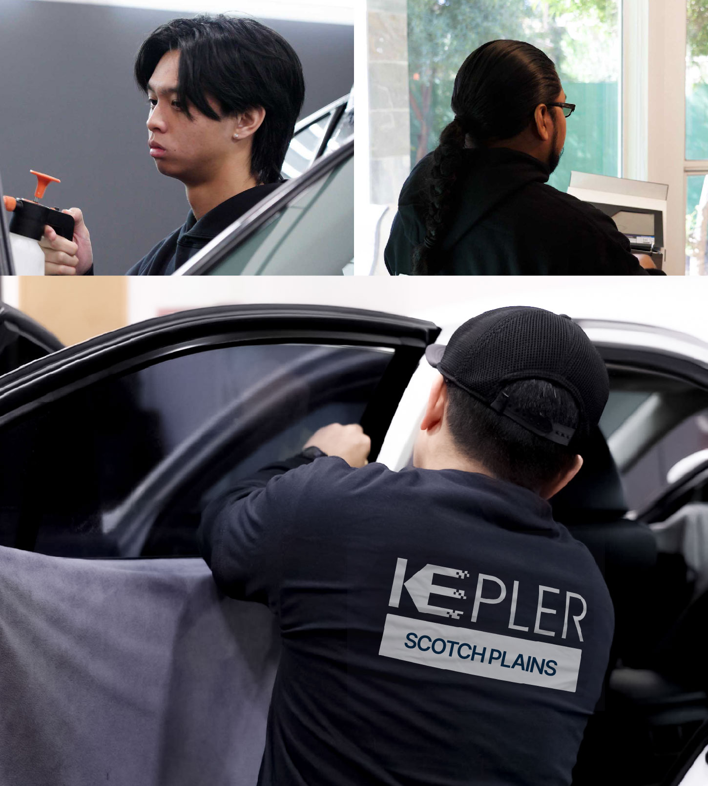 Automotive Window Tinting Expert Applying Film in Scotch Plains, New Jersey
