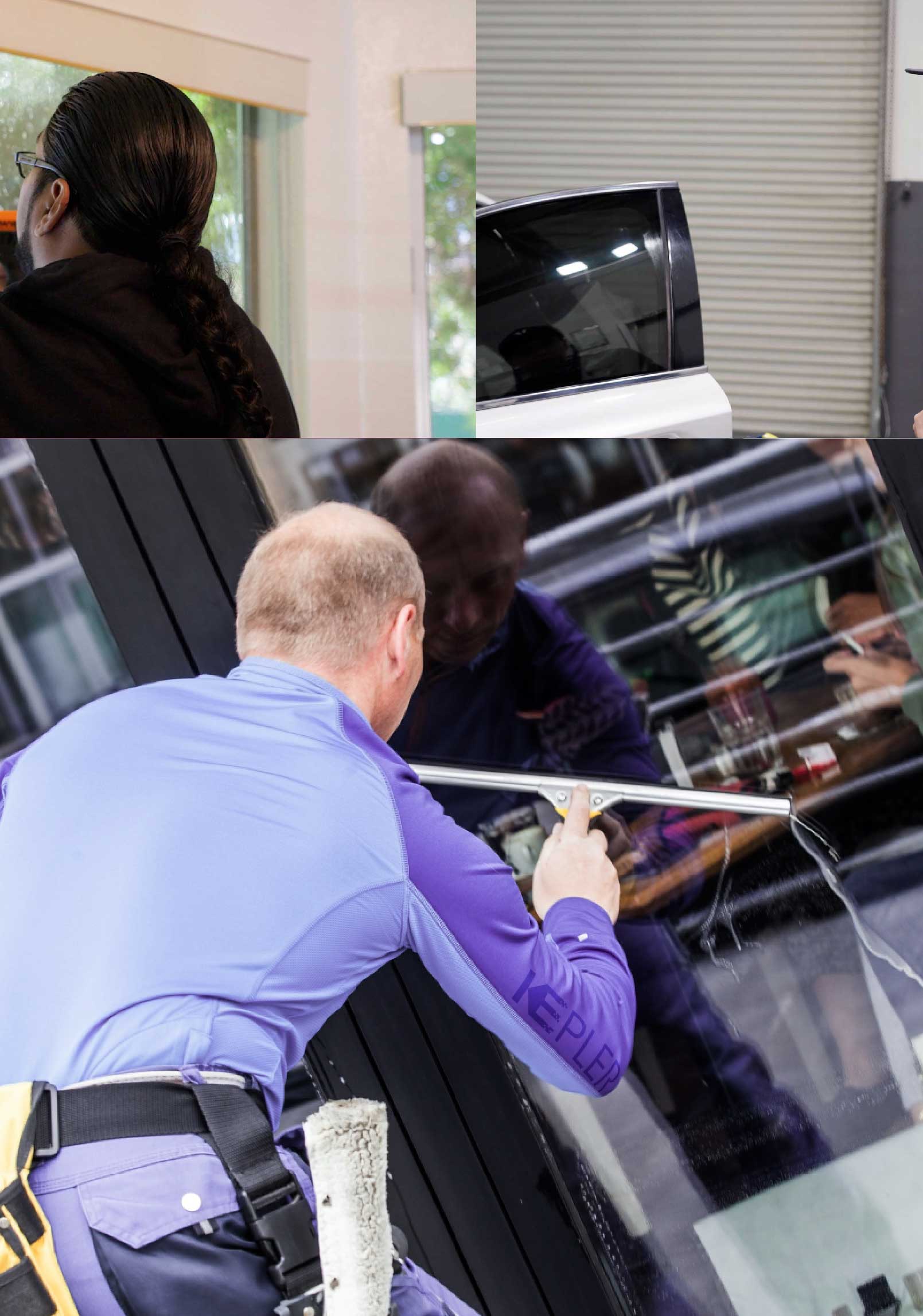 Kepler Skilled Applying Anti-Graffiti Window Film to a Susanville Shop Front