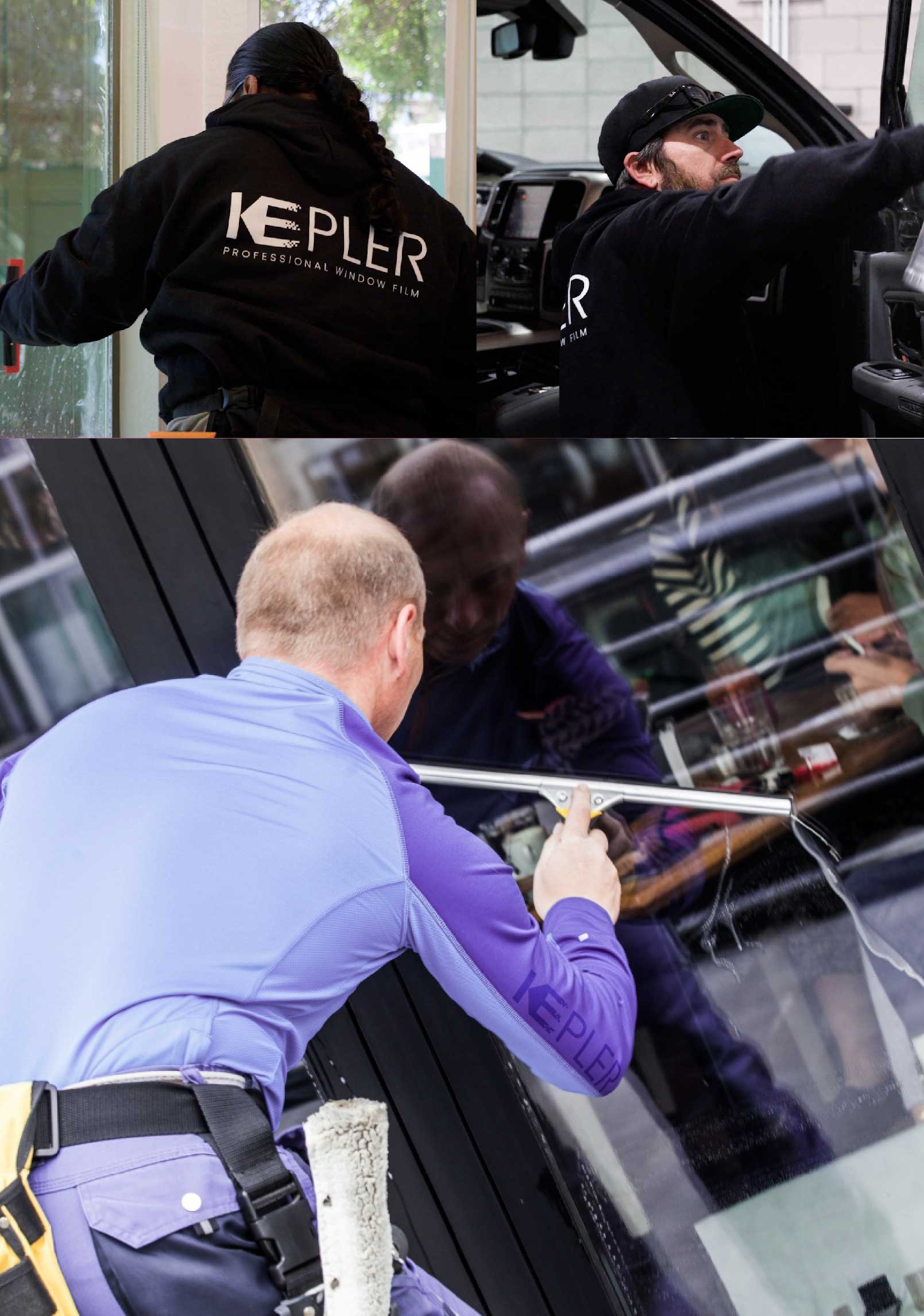 Kepler Professional Applying Anti-Graffiti Window Film to a Selma Shop Front