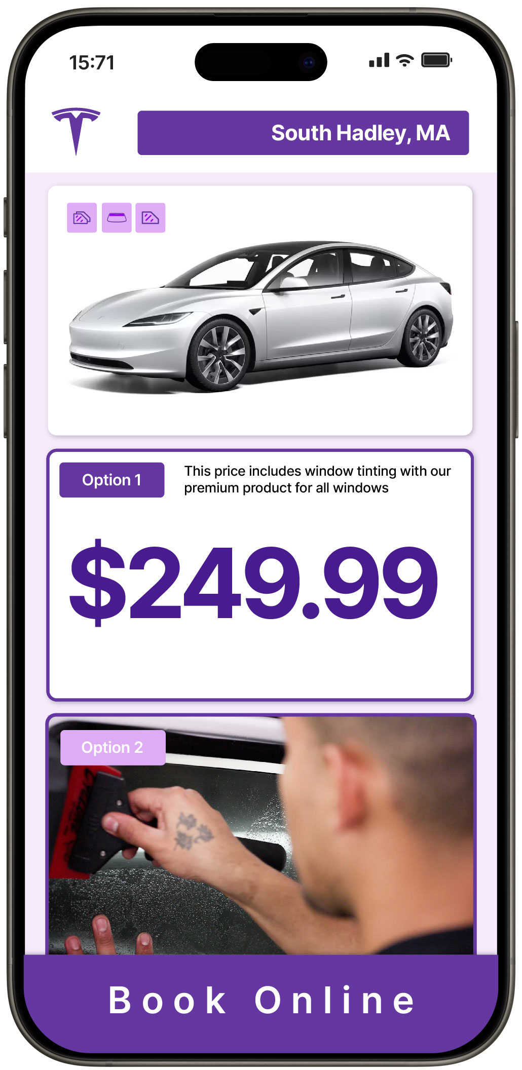 View Reasonable Tesla Window Tinting Costs in South Hadley, Massachusetts
