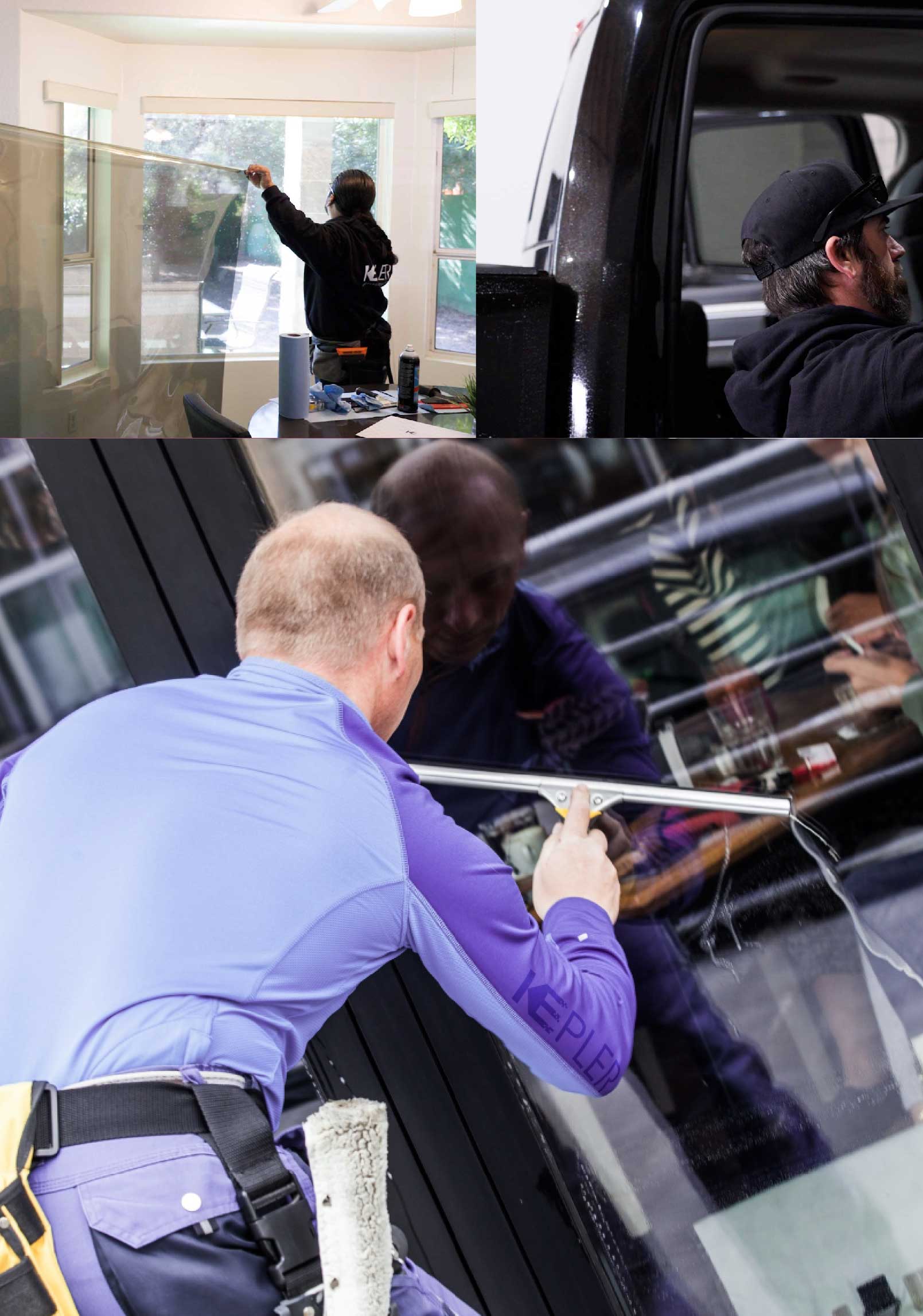 Kepler Expert Applying Anti-Graffiti Window Film to a Placentia Shop Front