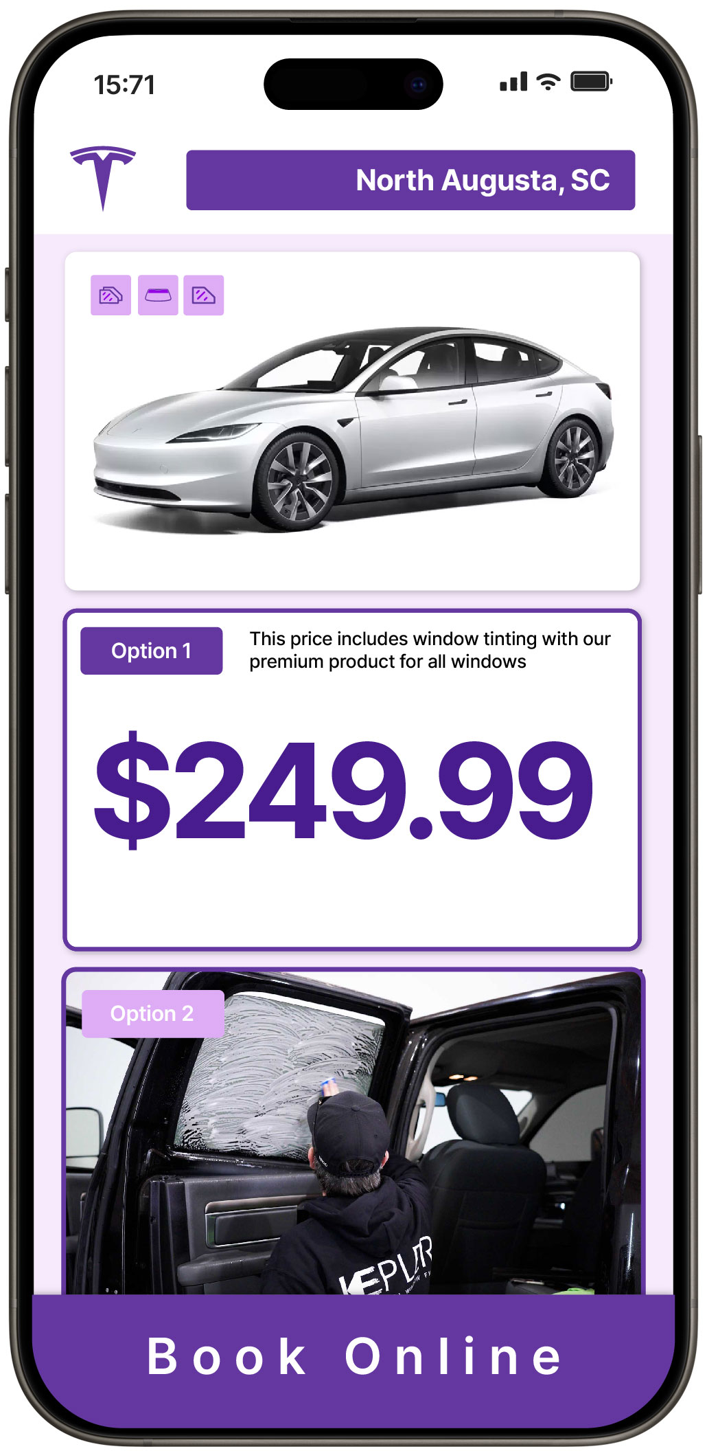 View Affordable Tesla Window Tinting Costs in North Augusta, South Carolina