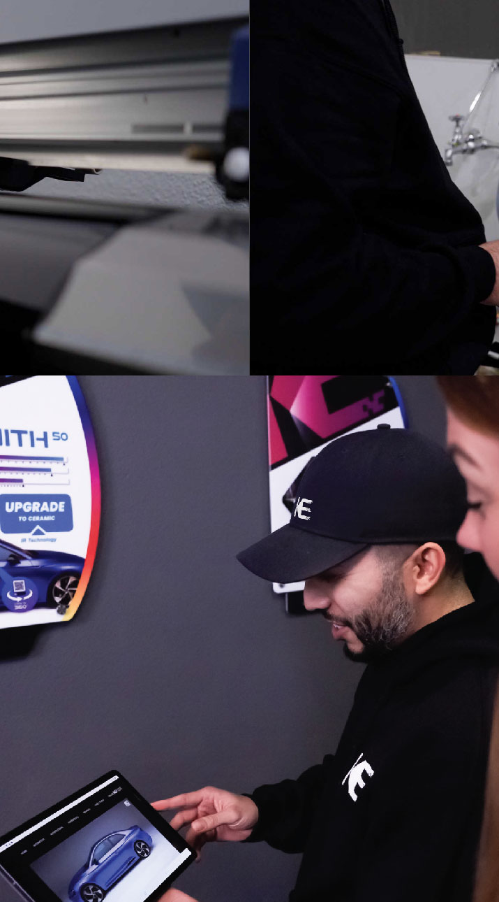 Kepler Dealer Showing Car Window Film Options to Customer in Santa Rosa, California
