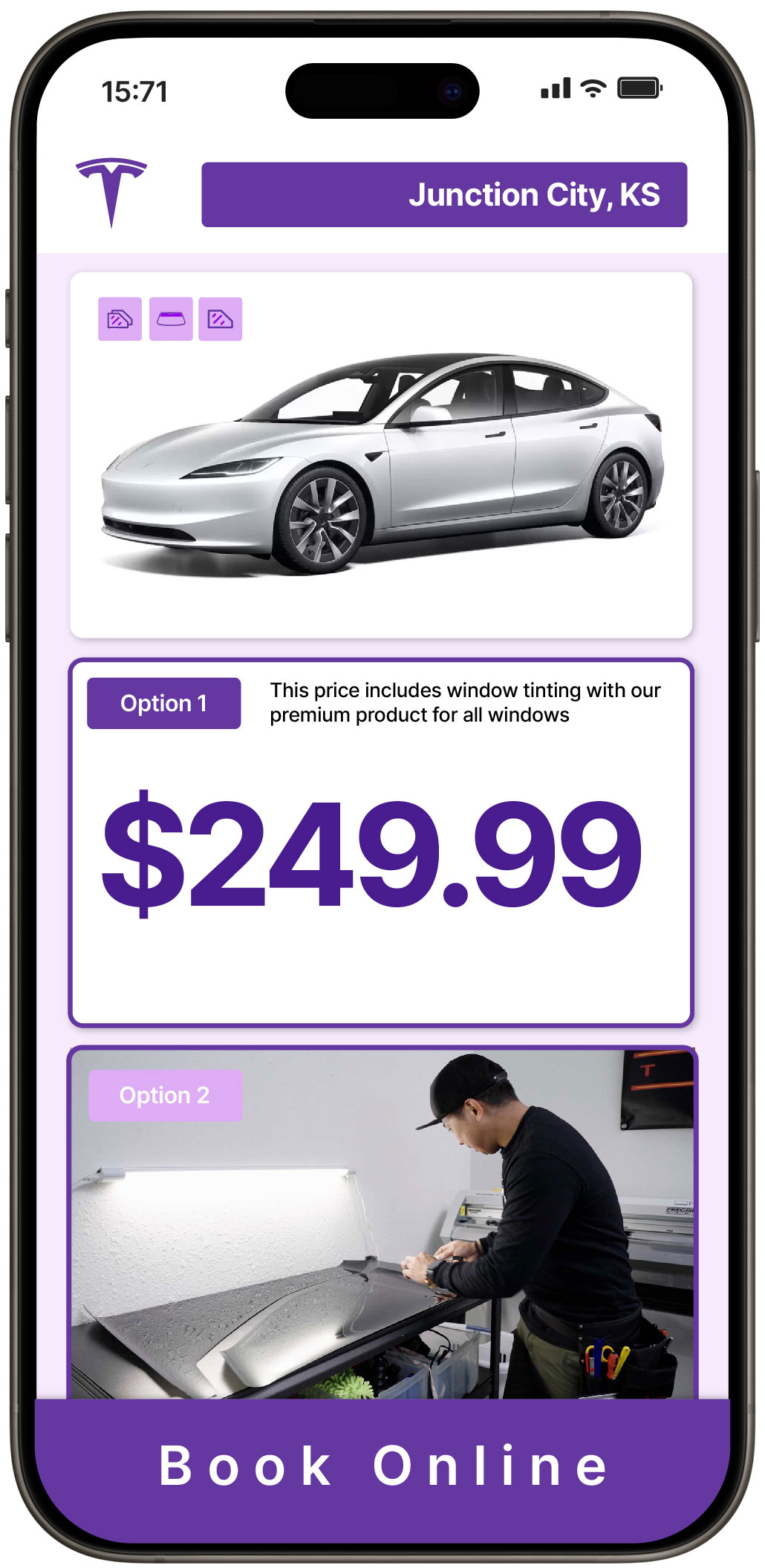 View Reasonable Tesla Window Tinting Prices in Junction City, Kansas
