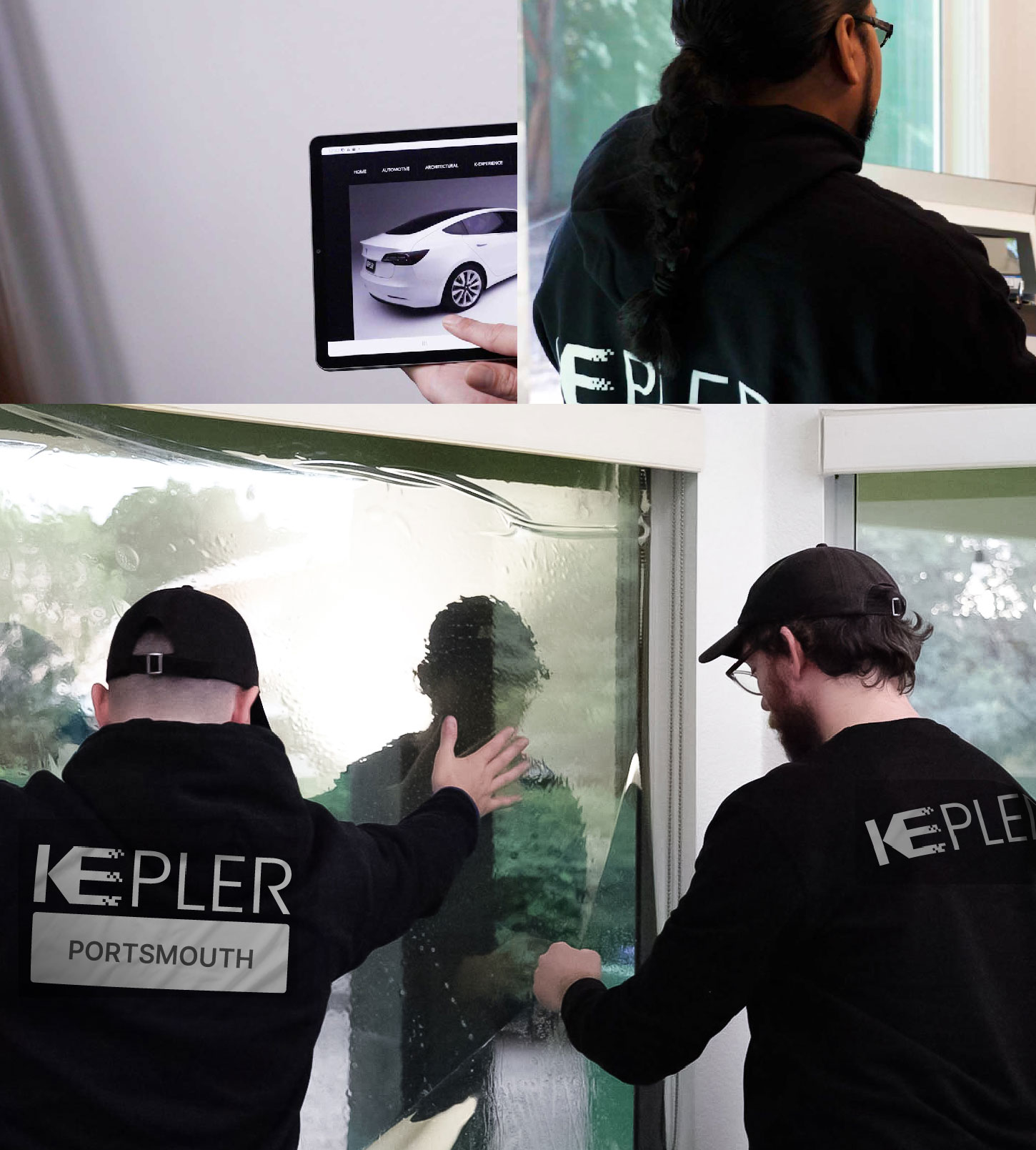 Kepler Technician Fitting High-tech Window Tint to Home in Portsmouth