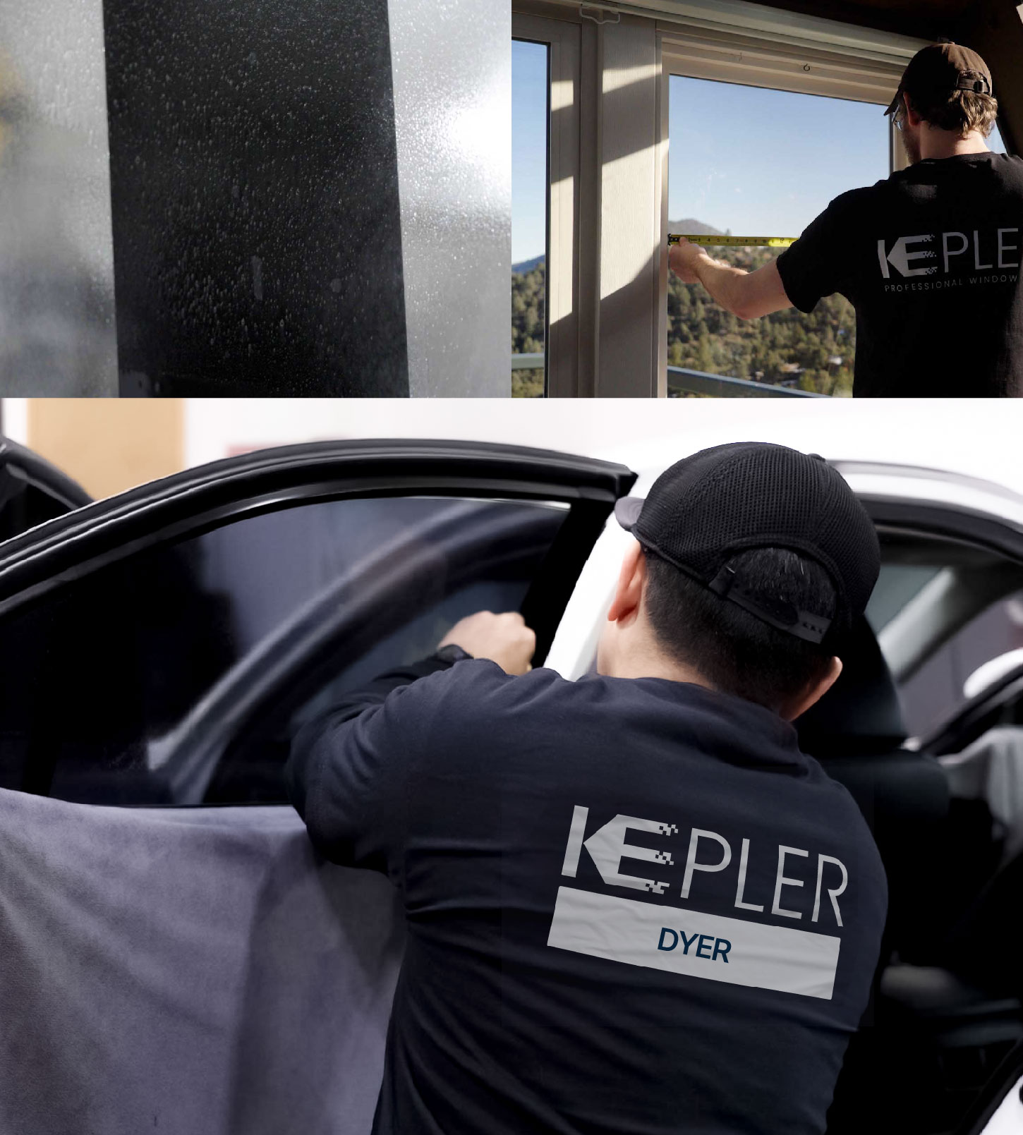 Automotive Window Tinting Expert Applying Film in Dyer, Indiana