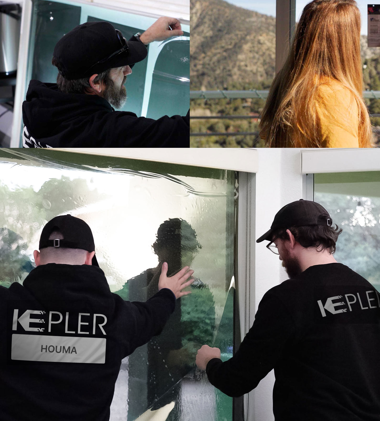 Expert Technician Fitting Advanced Window Tint to Home in Houma