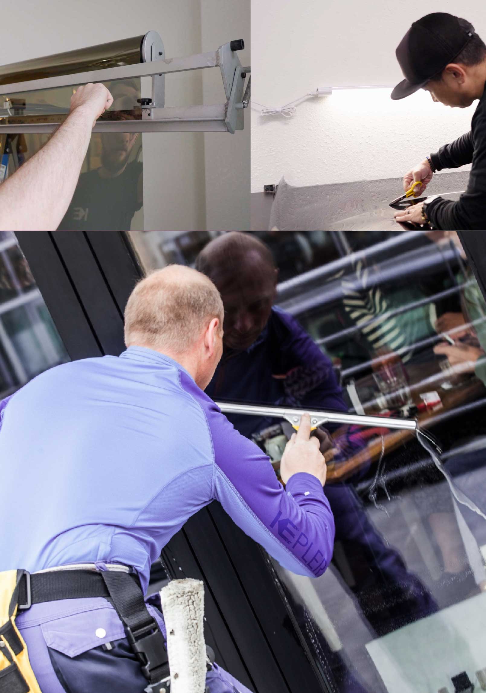 Kepler Professional Applying Anti-Graffiti Window Film to a Midlothian Shop Front