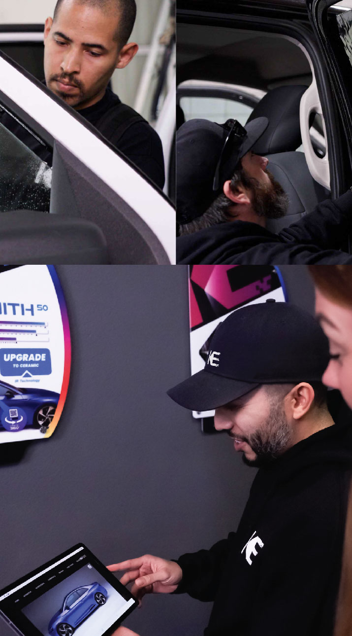Kepler Dealer Showing Car Window Film Options to Customer in Cincinnati, Ohio