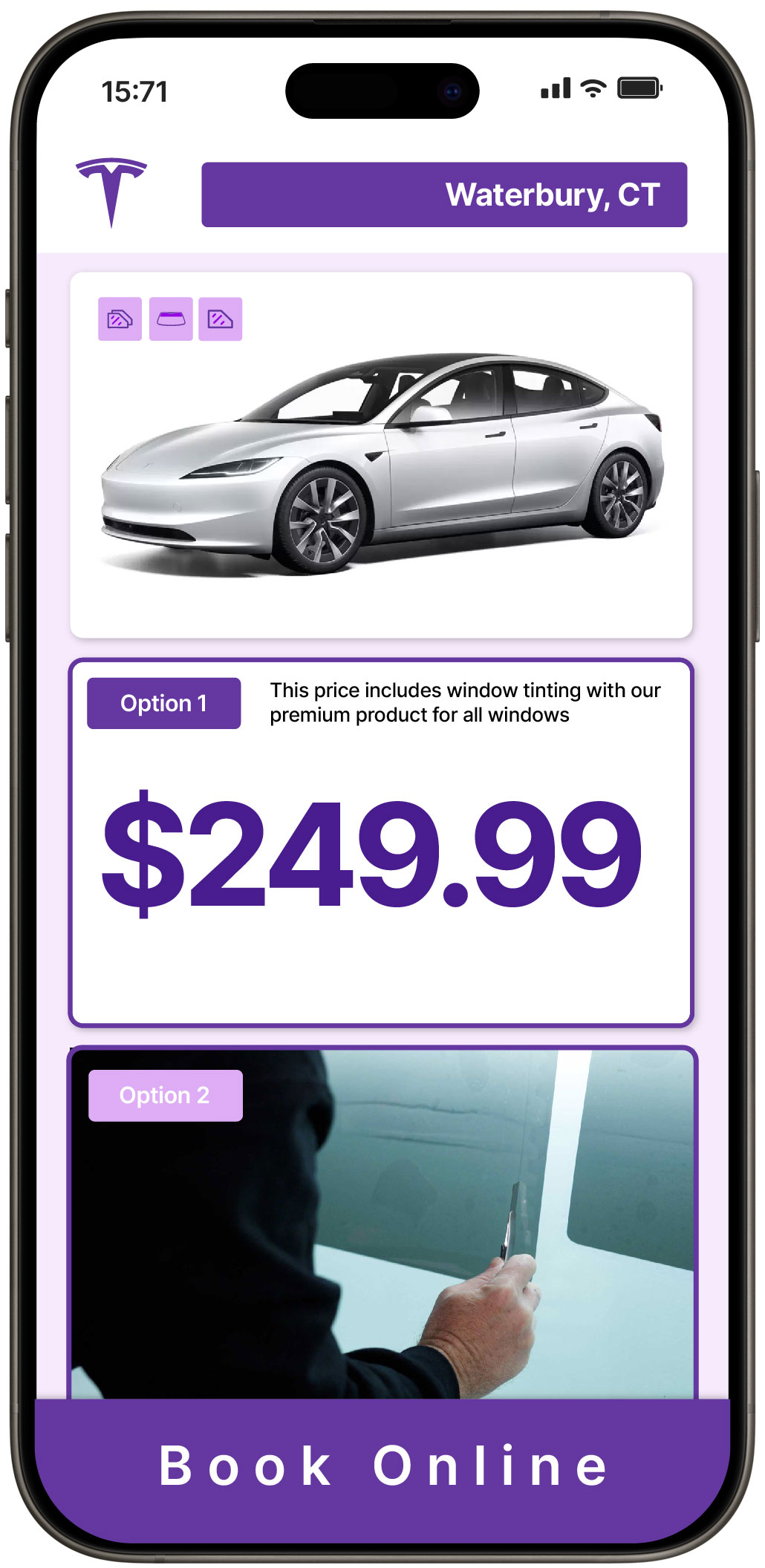 View Affordable Tesla Window Tinting Costs in Waterbury, Connecticut