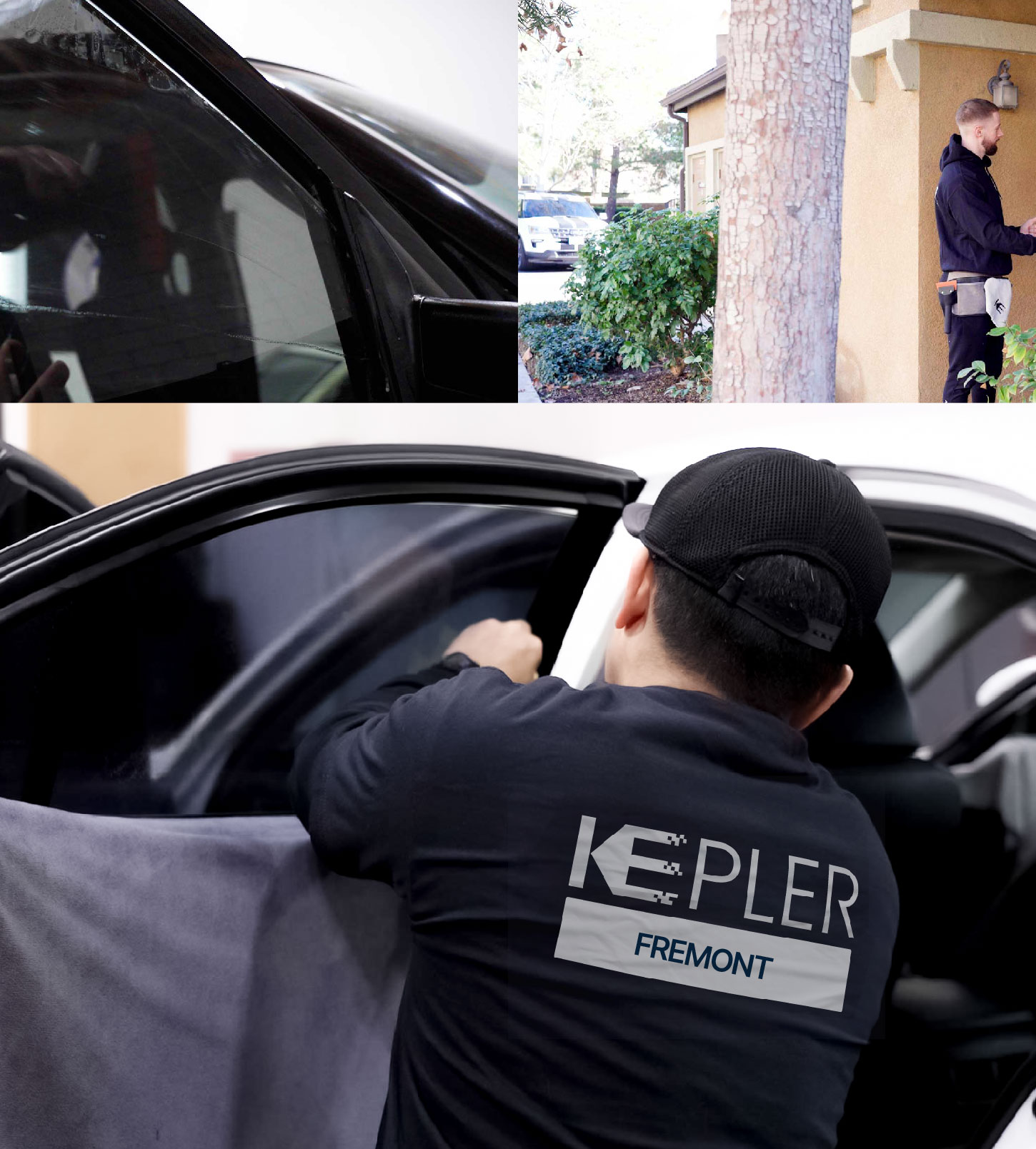Automotive Window Tinting Expert Applying Film in Fremont, Nebraska