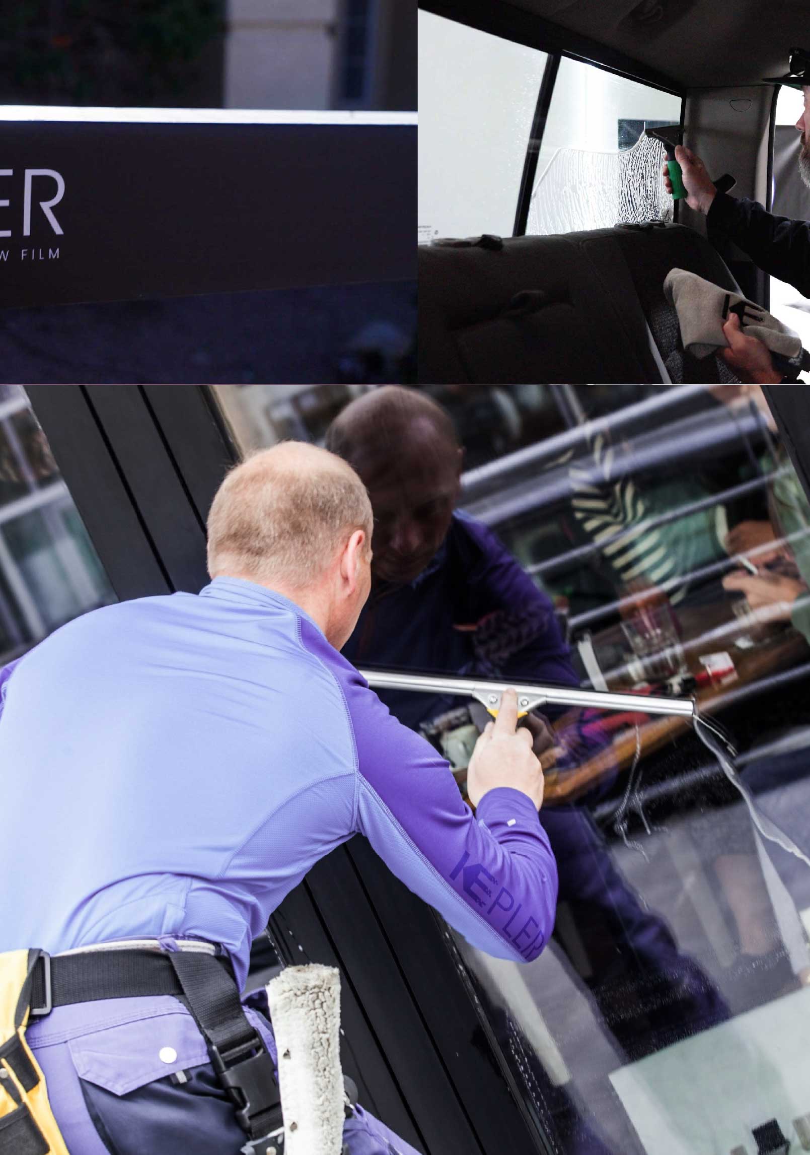 Kepler Professional Applying Anti-Graffiti Window Film to a Loveland Shop Front