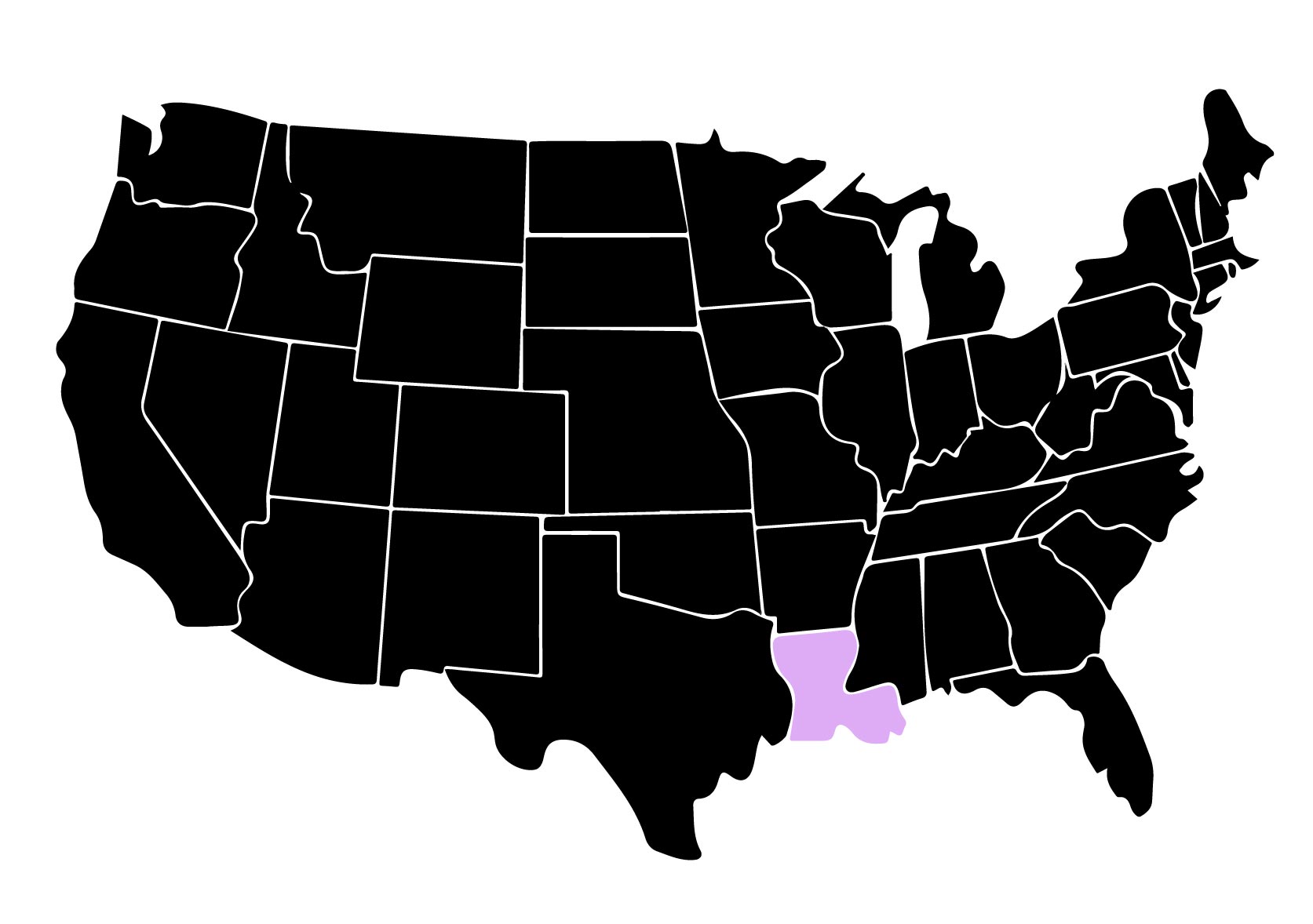 Map Displaying Location of Kepler Home Window Tinters in Lafayette, Louisiana with Purple Area on the State