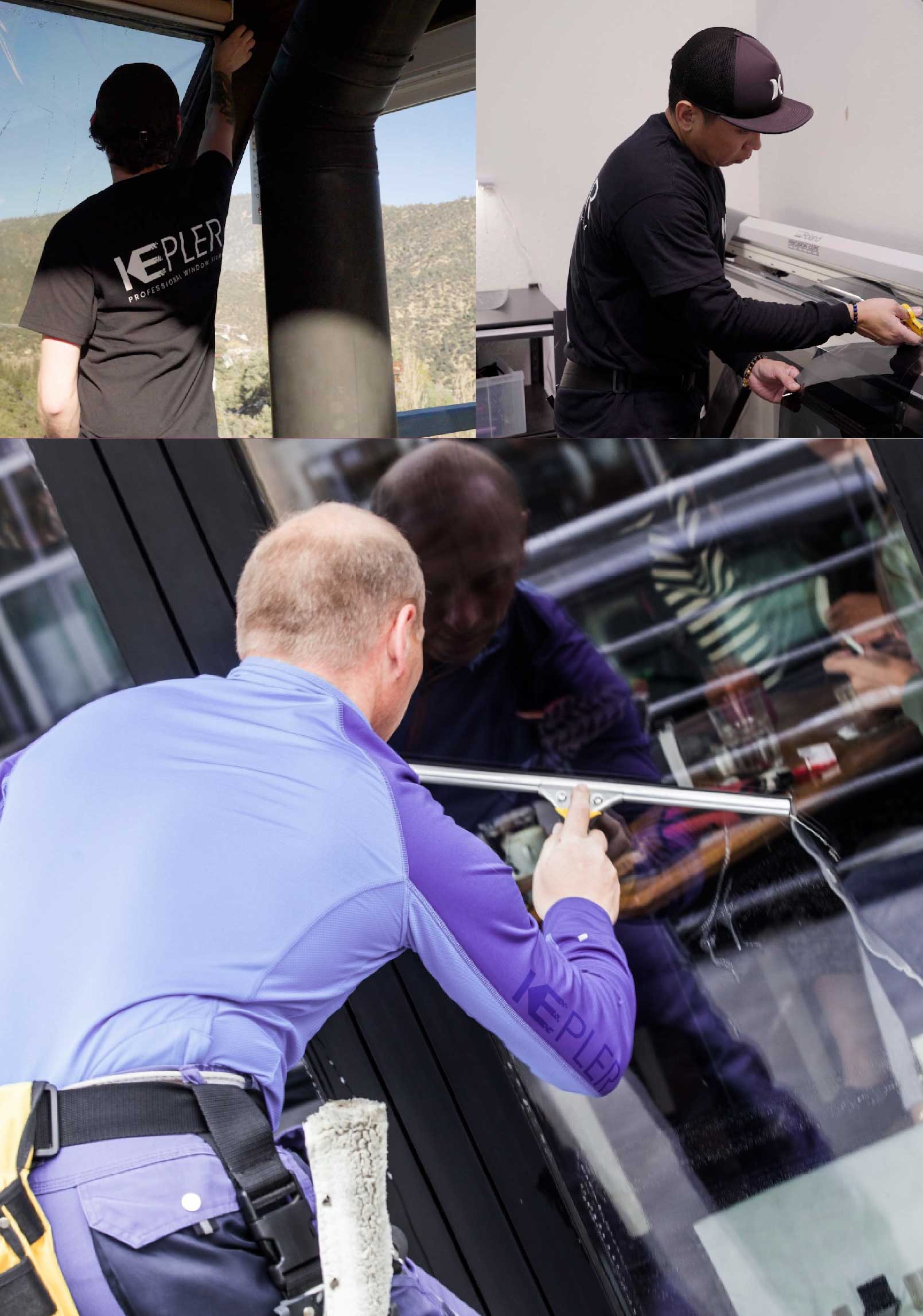 Kepler Professional Applying Anti-Graffiti Window Film to a Sunnyside Shop Front