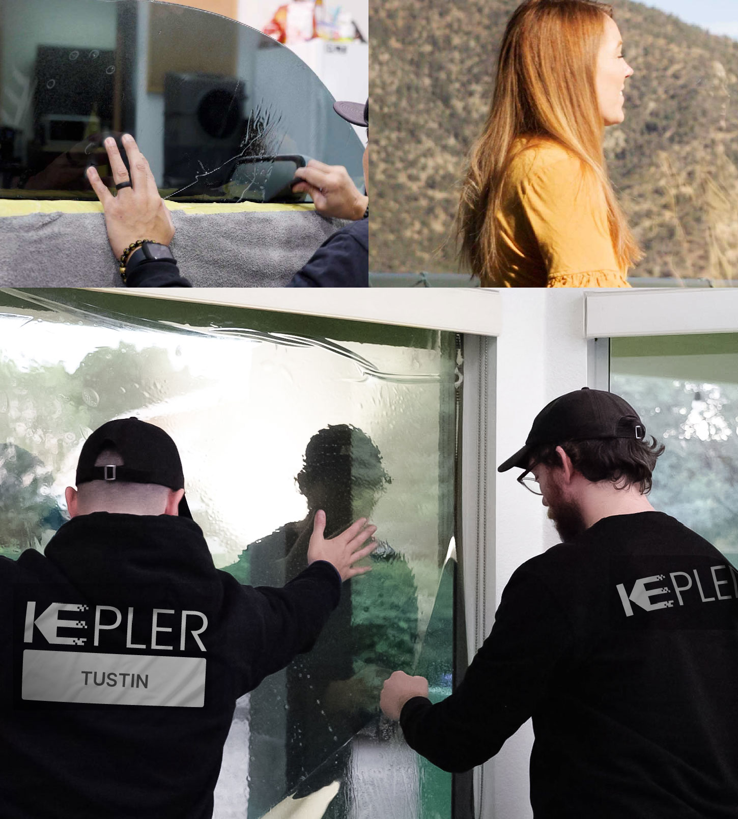 Kepler Technician Fitting Advanced Window Tint to Home in Tustin