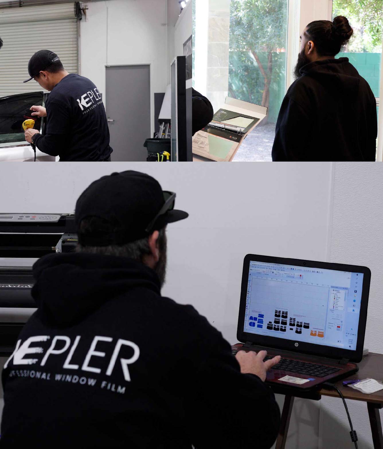 Ceramic Window Tinting Expert Cutting Film in Deer Park, Texas