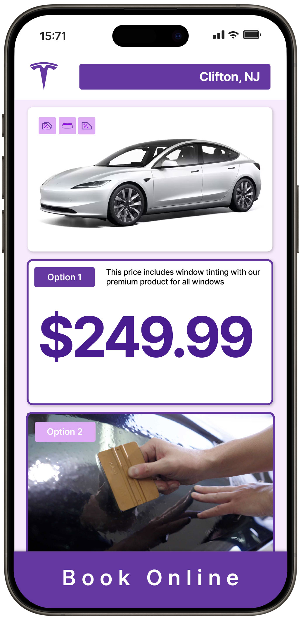 View Competitive Tesla Window Tinting Prices in Clifton, New Jersey