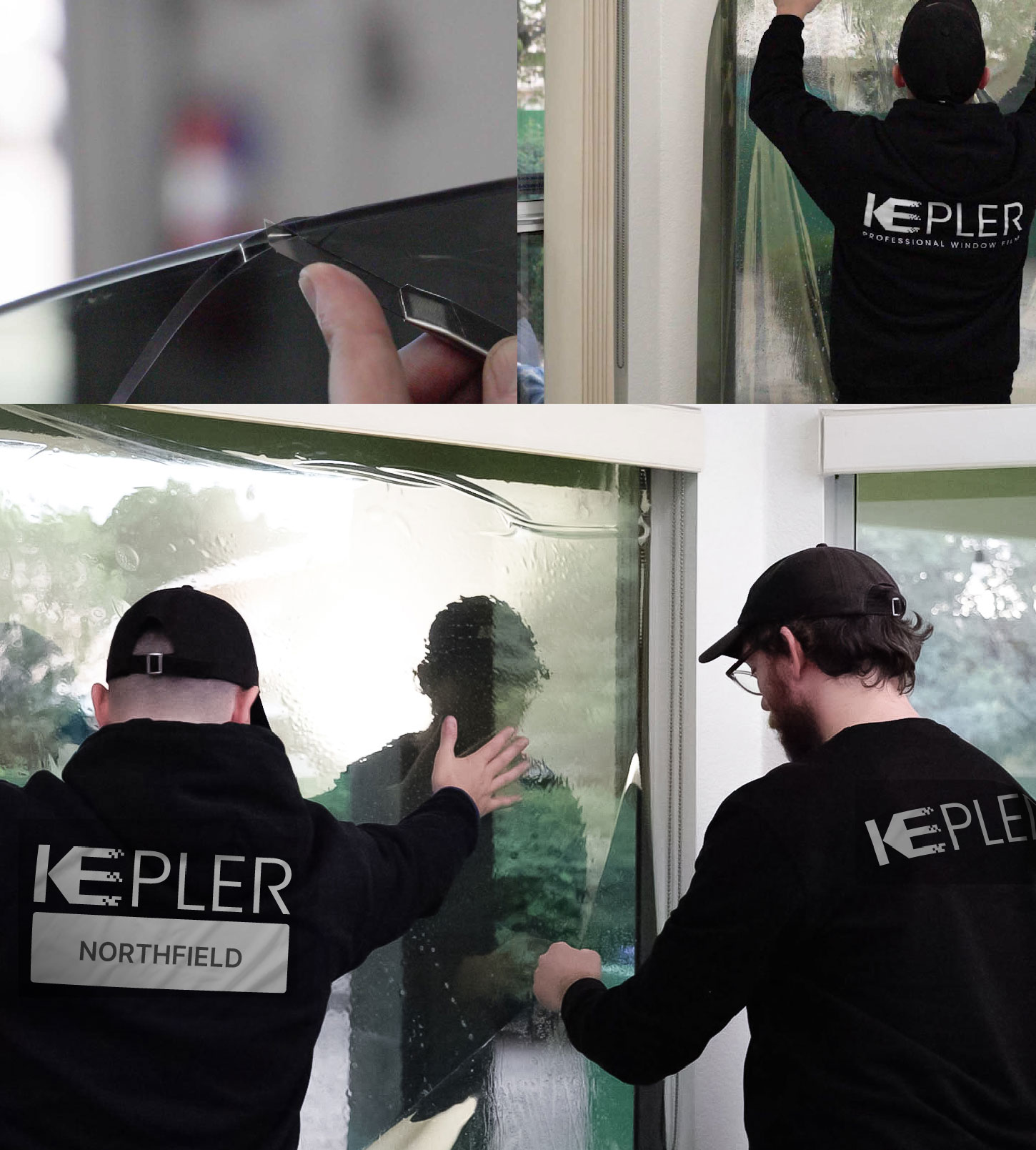 Kepler Technician Fitting Advanced Window Tint to Home in Northfield