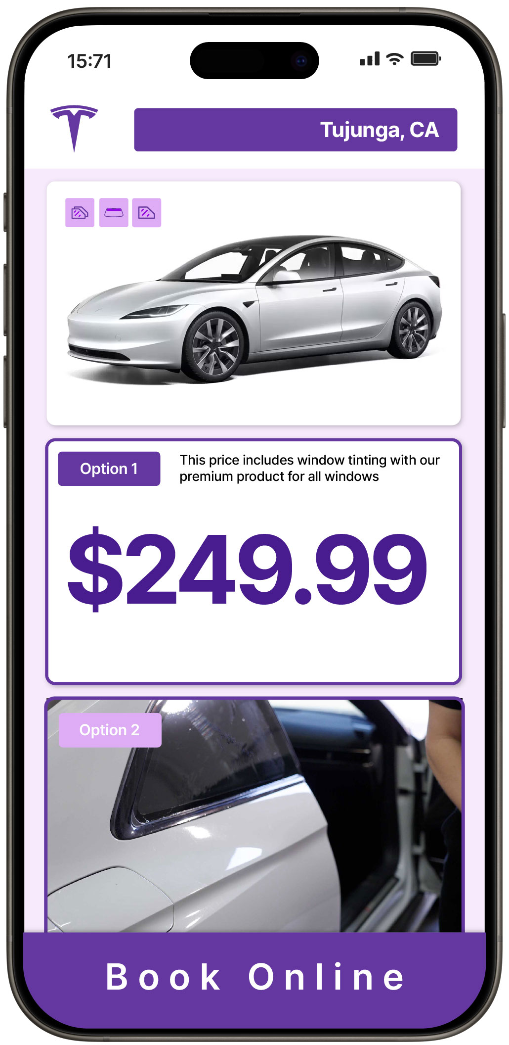View Reasonable Tesla Window Tinting Costs in Tujunga, California