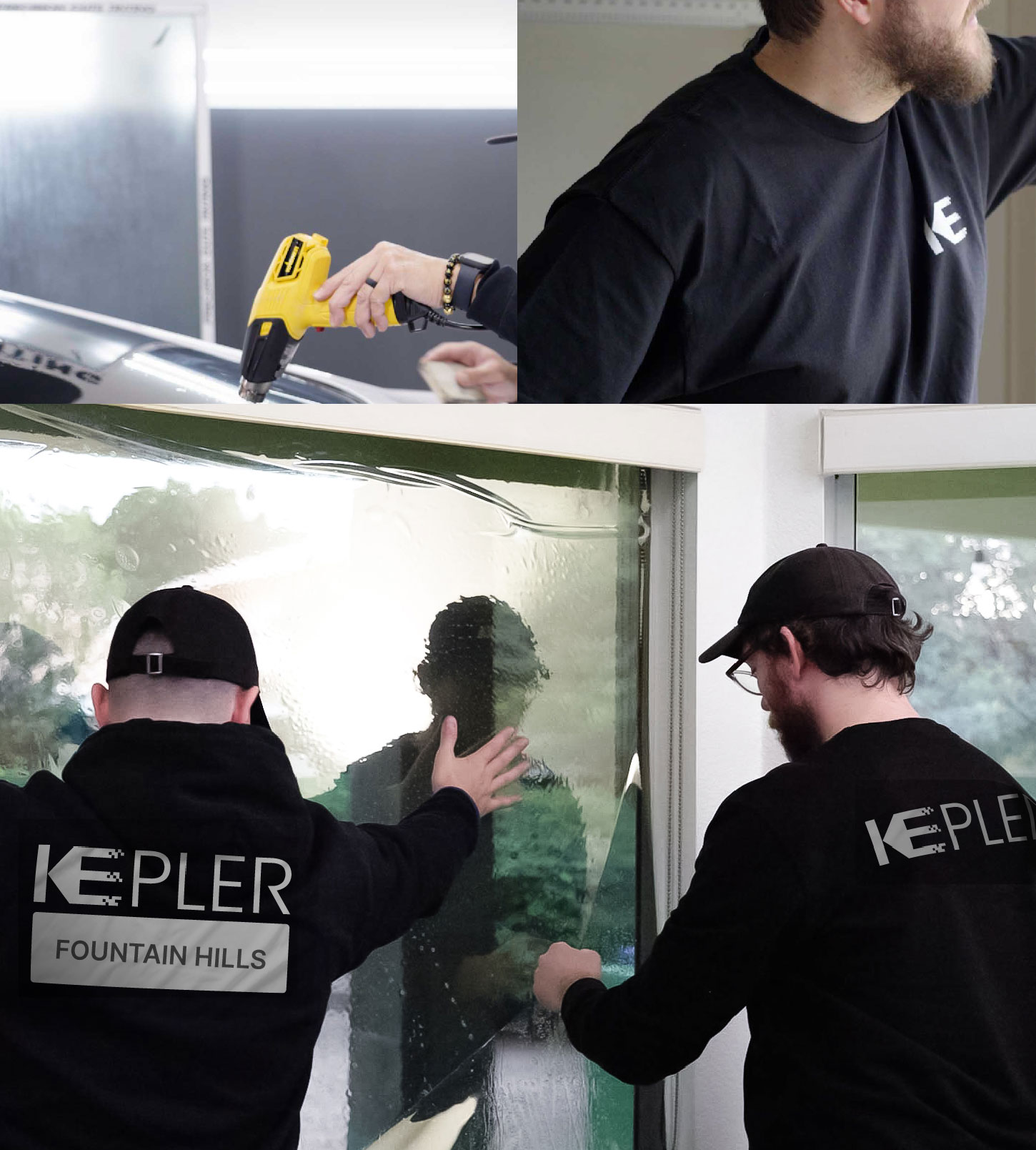 Expert Technician Installing High-tech Window Tint to Home in Fountain Hills