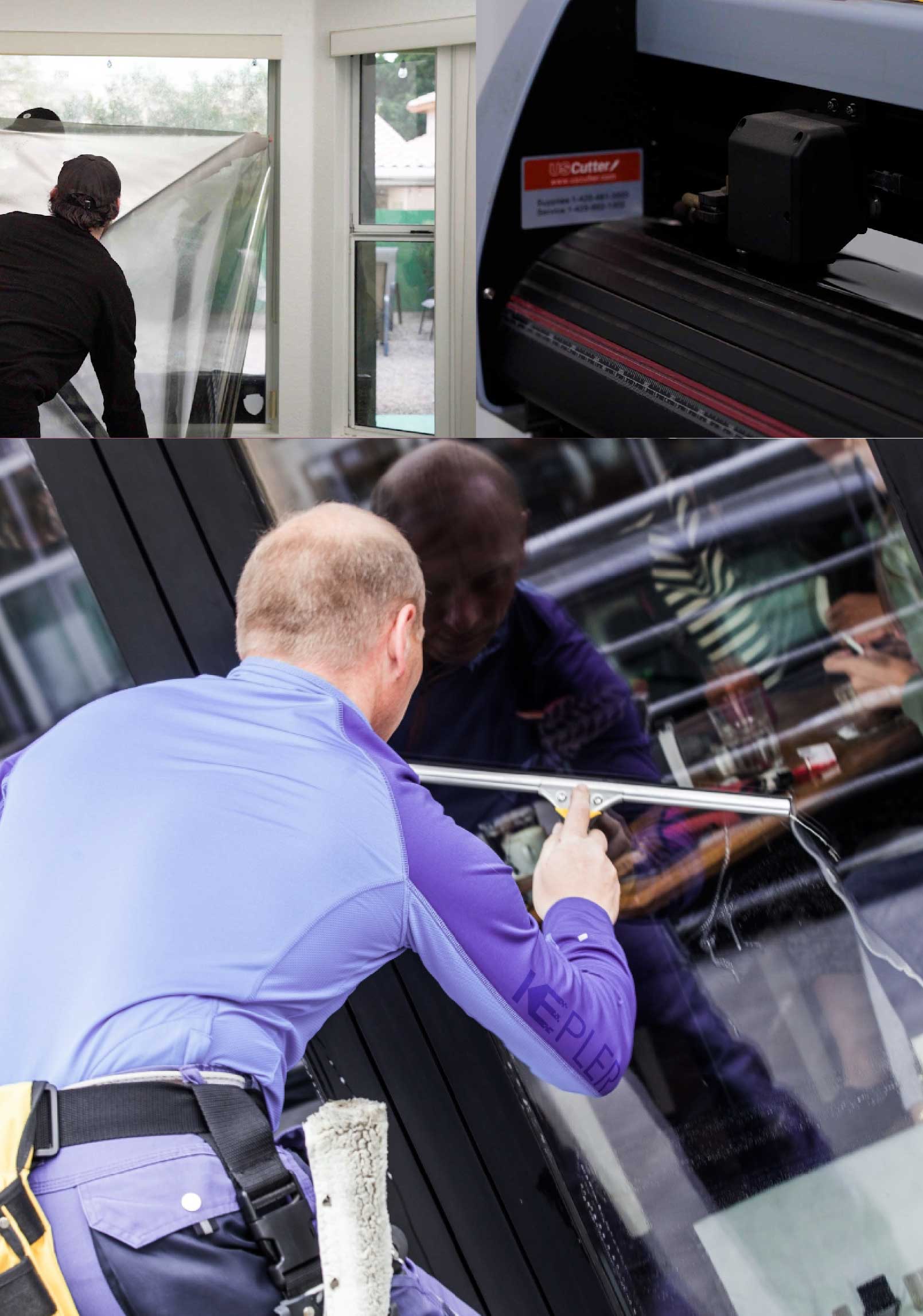 Kepler Professional Applying Anti-Graffiti Window Film to a Watertown Shop Front