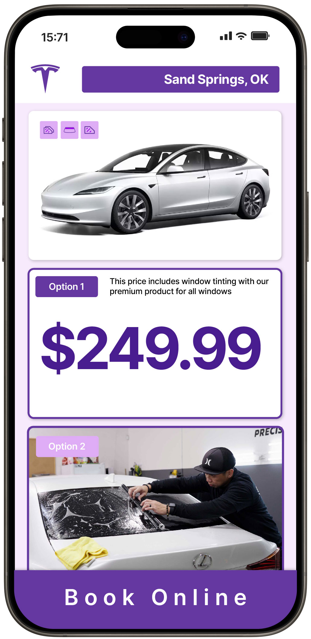 View Competitive Tesla Window Tinting Prices in Edmond, Oklahoma