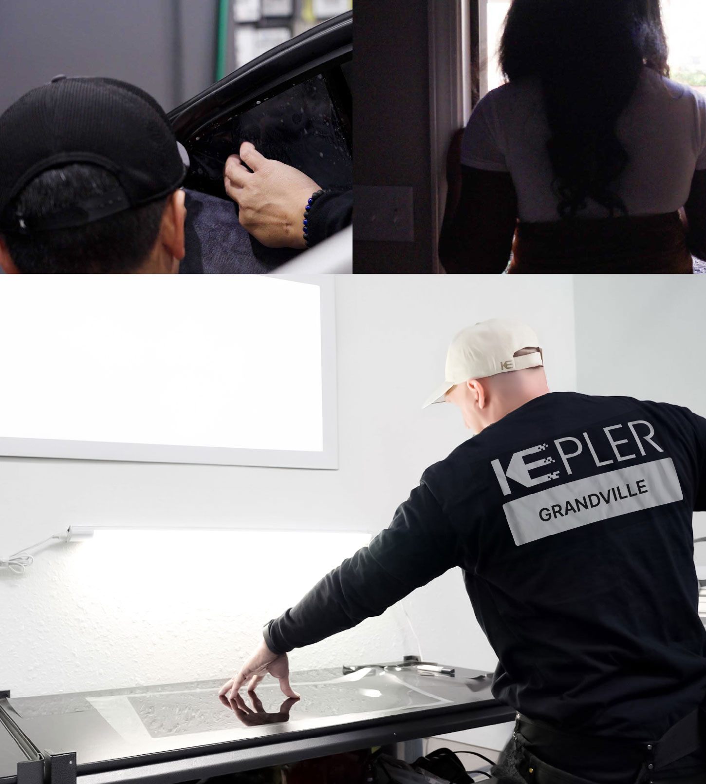 Window Tinting Specialist Cutting Film in Grandville, Michigan